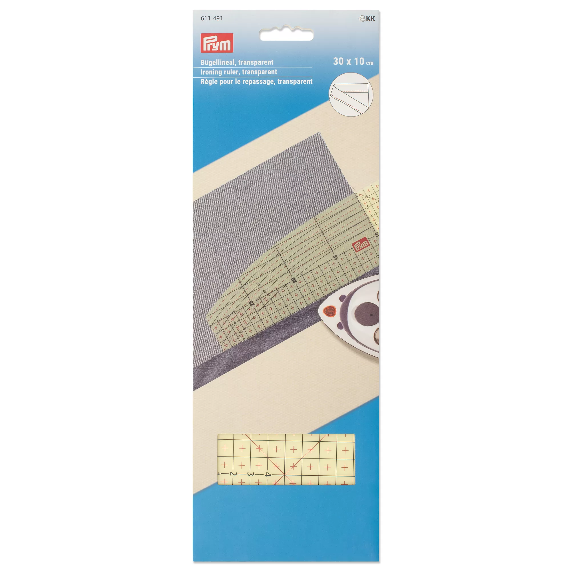 Regolo per stiratura, trasparente, 30 x 10 cm