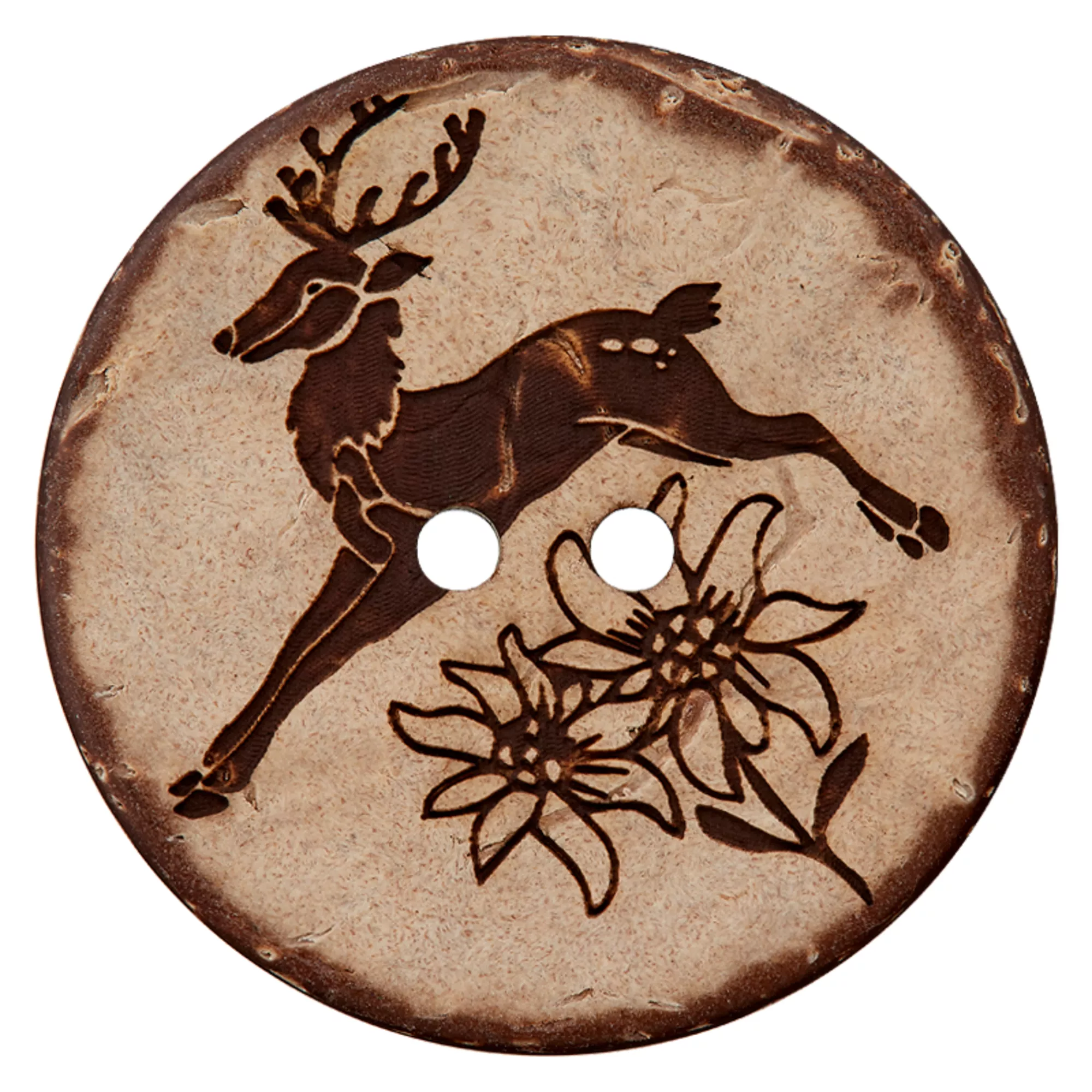 Coconut two-hole button Deer