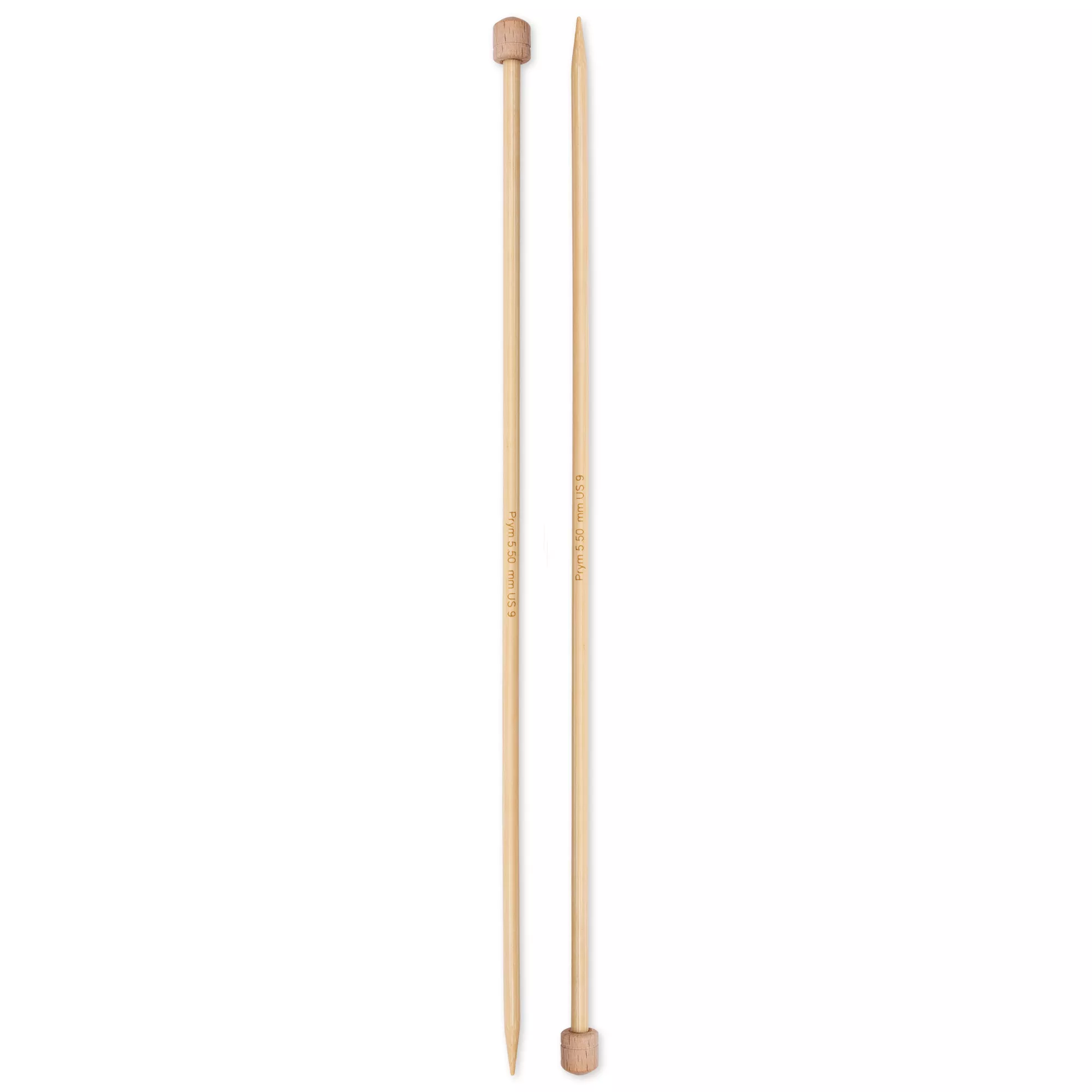 Single-pointed knitting needles Prym 1530, bamboo, 33cm, 5.50mm