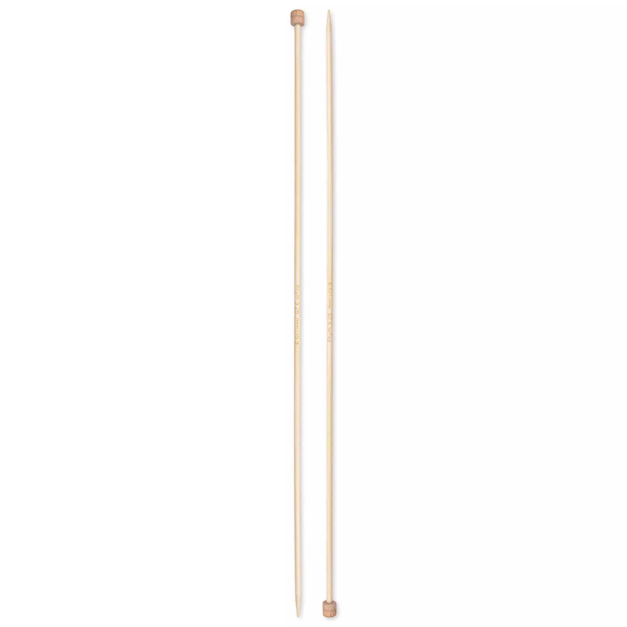 Single-pointed knitting needles Prym 1530, bamboo, 33cm, 2.25mm