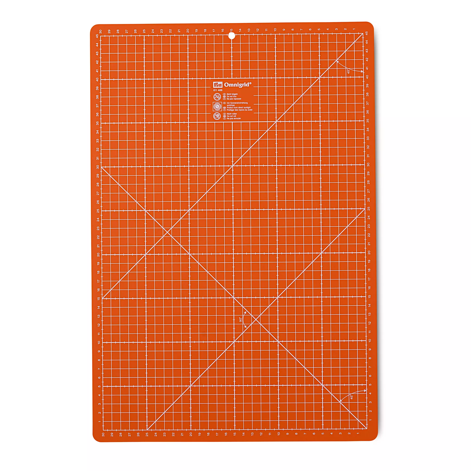 Cutting mat cm/inch divisions, 30x45cm, orange