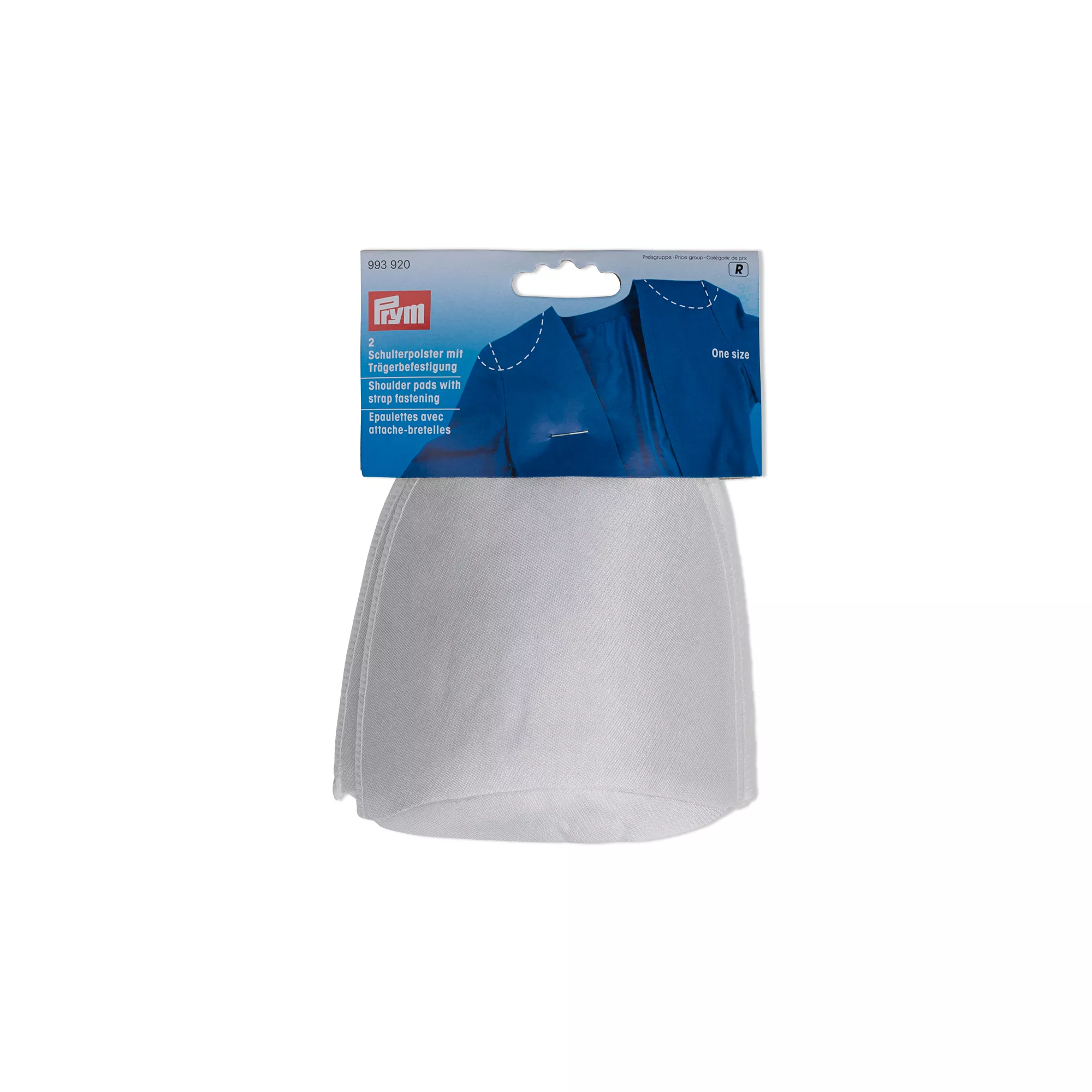 Shoulder pads with strap fastening, white