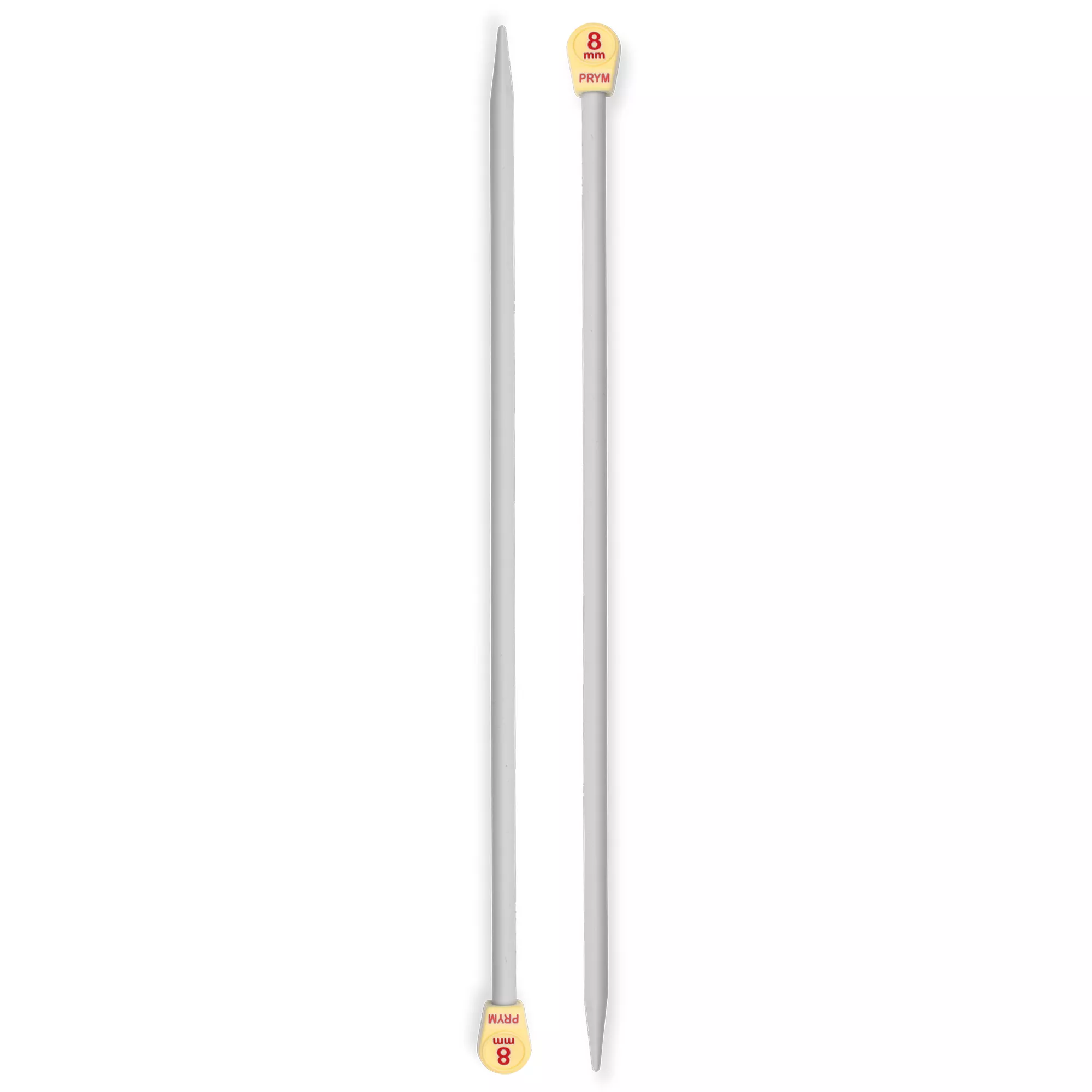 Single-pointed knitting needles, plastic, 35cm, 8.00mm, grey