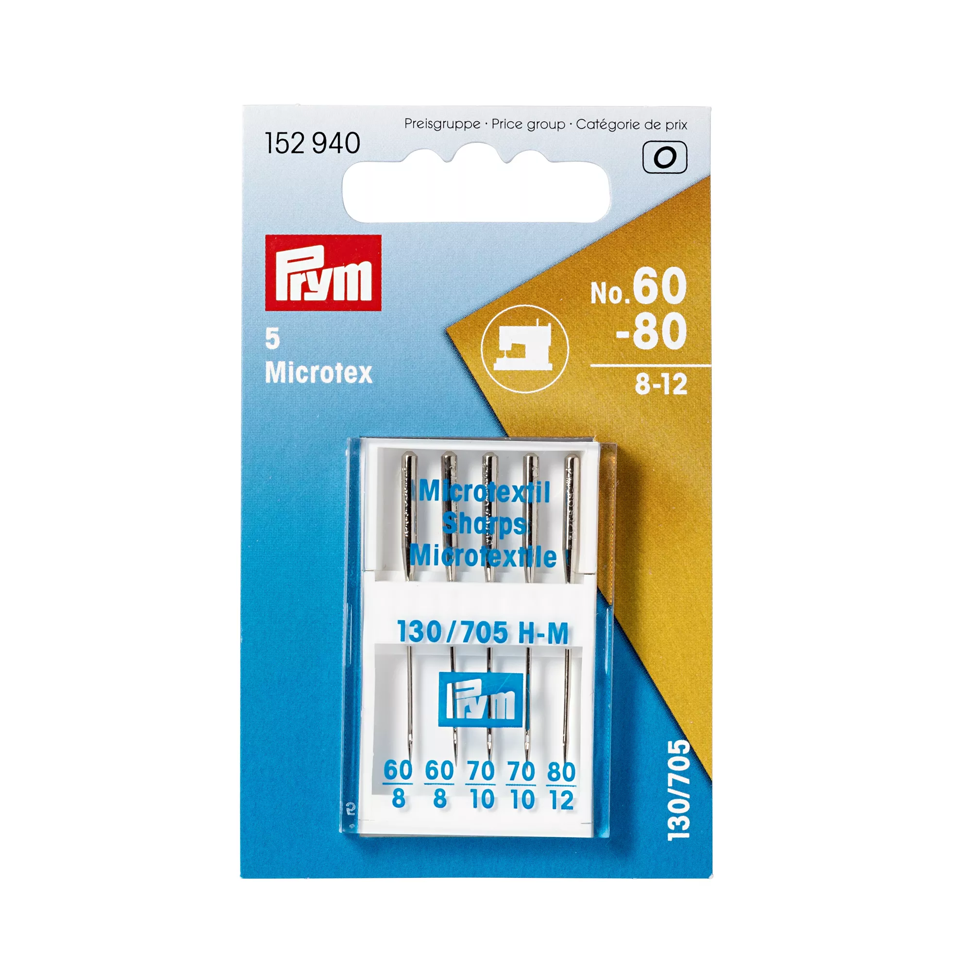 Microtex sewing machine needles, 130/705, 60-80, assorted