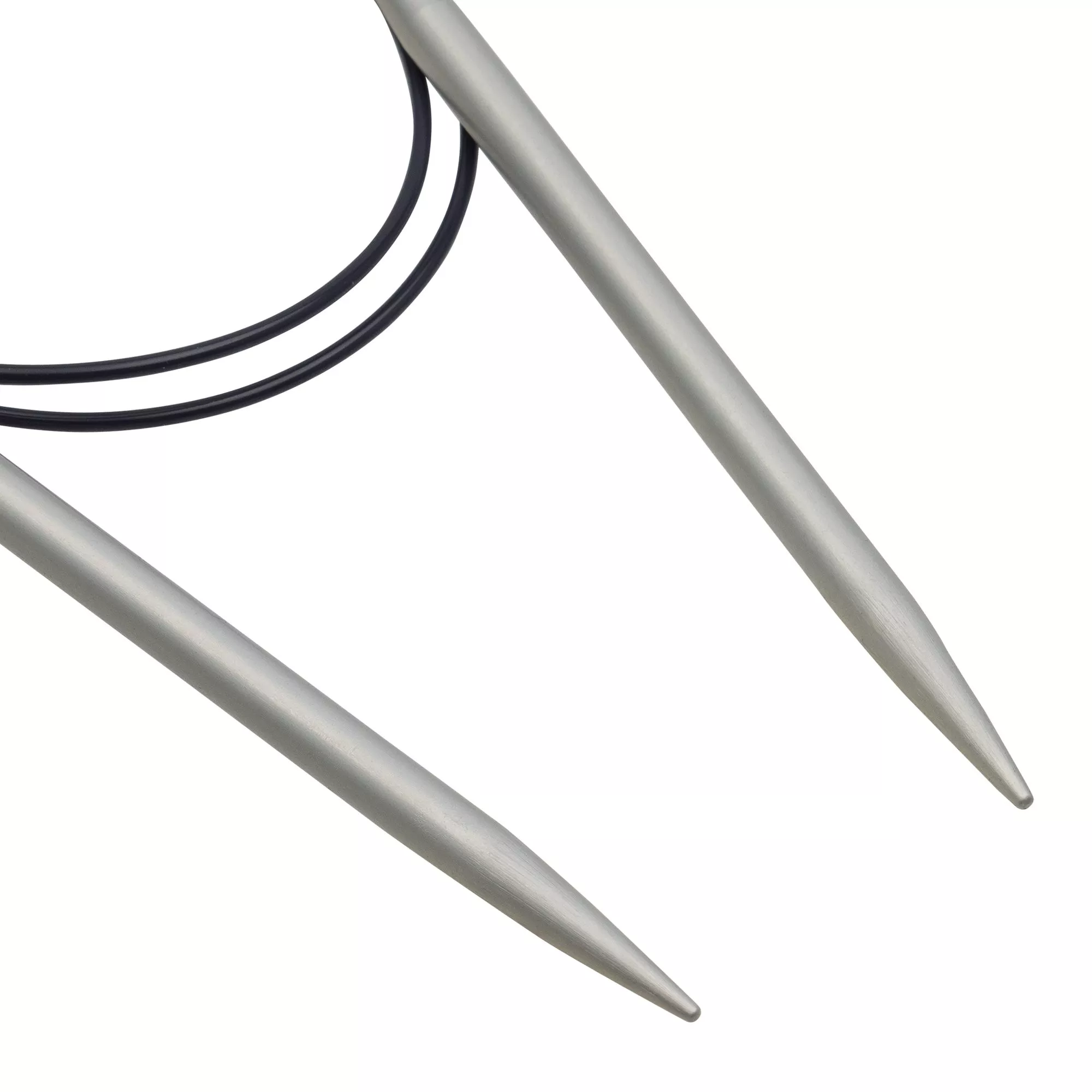 Circular knitting needles, aluminium, 80cm, 6.00mm, grey