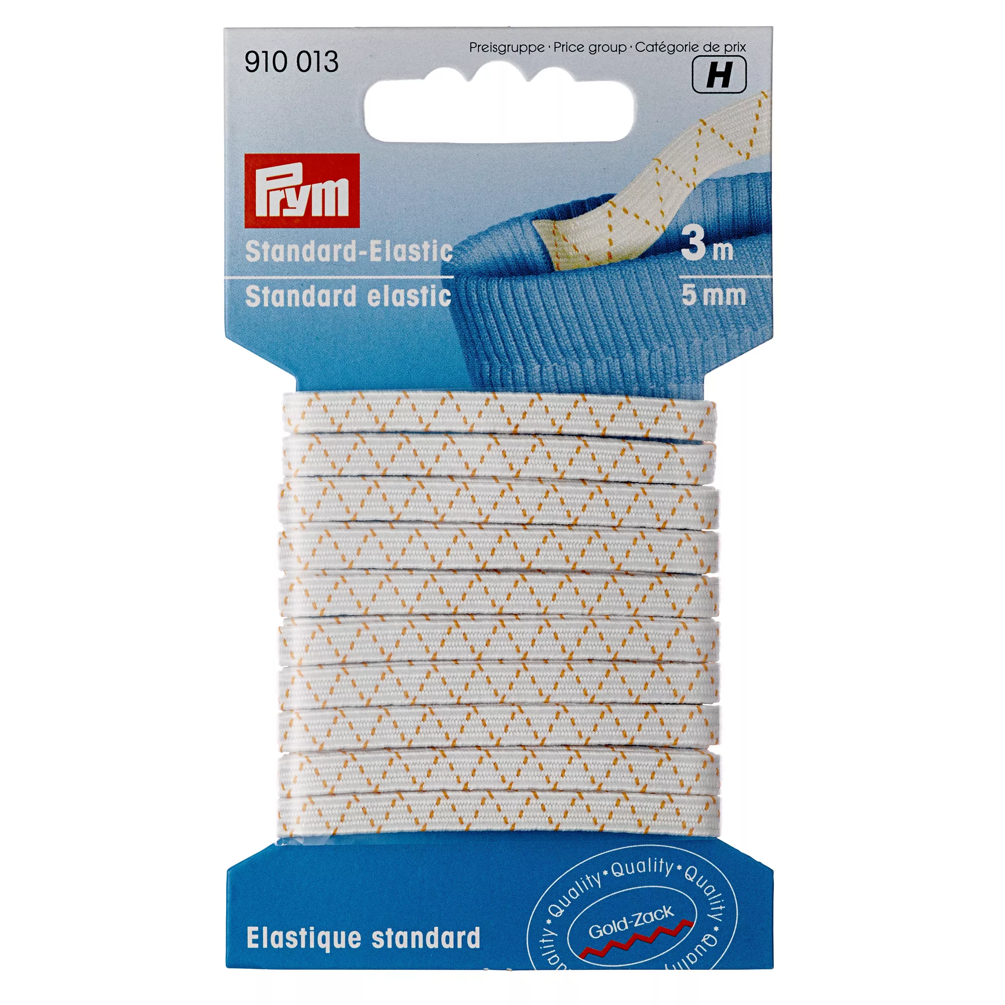 Standard elastic, 5mm, white, 3m