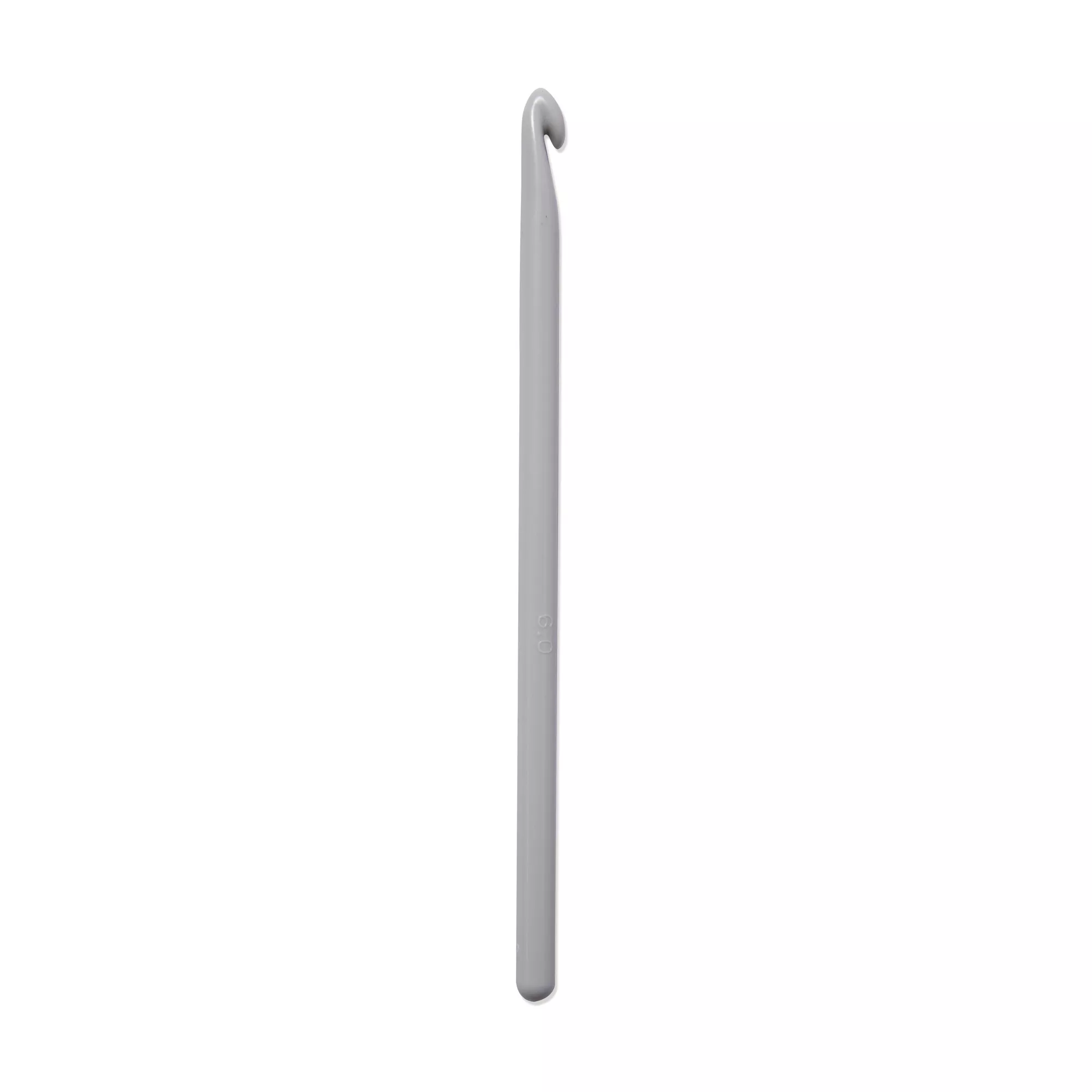 Wool crochet hook without handle 14cm, 6.00mm, grey
