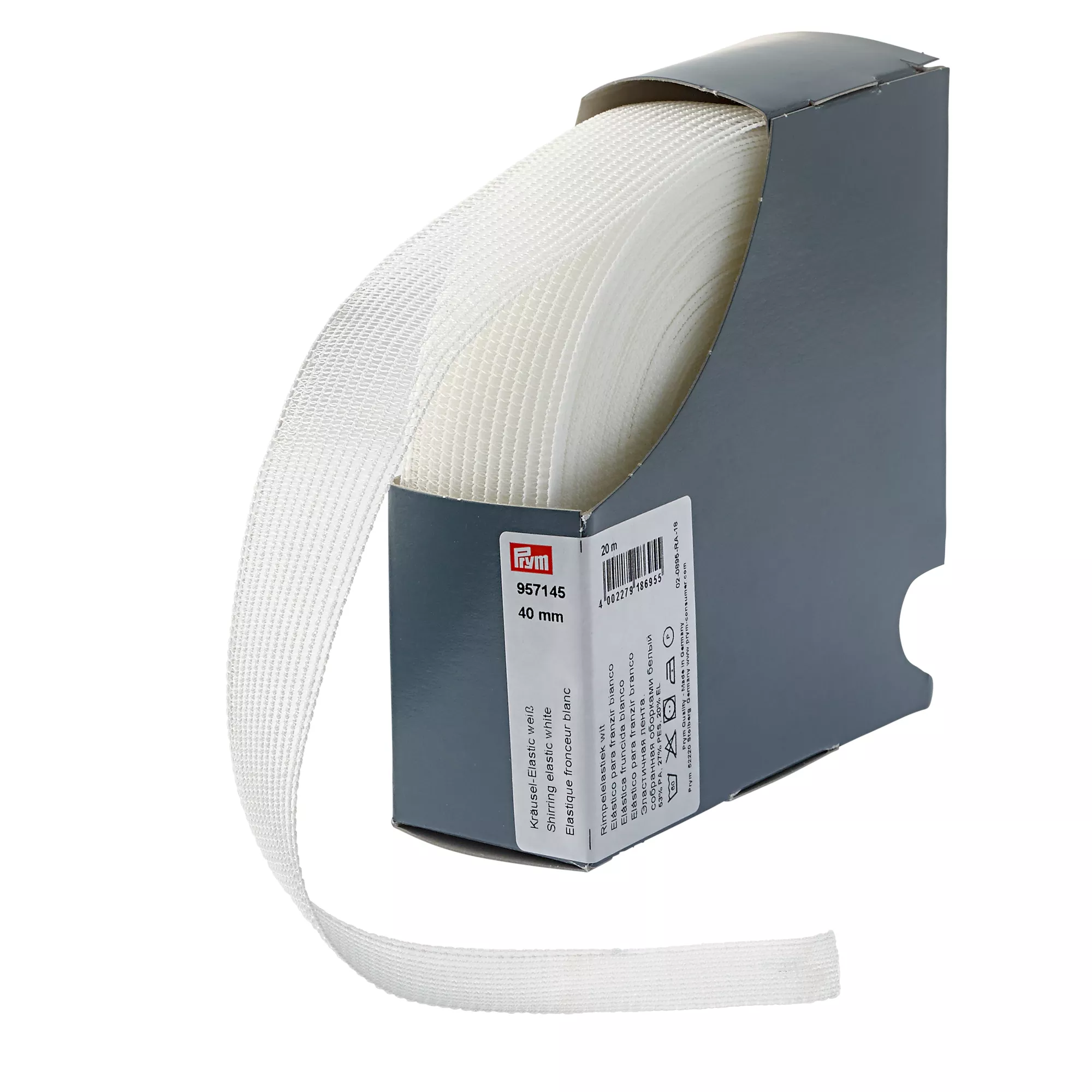 Rete elastica lavabile, 40mm, bianco, 20m
