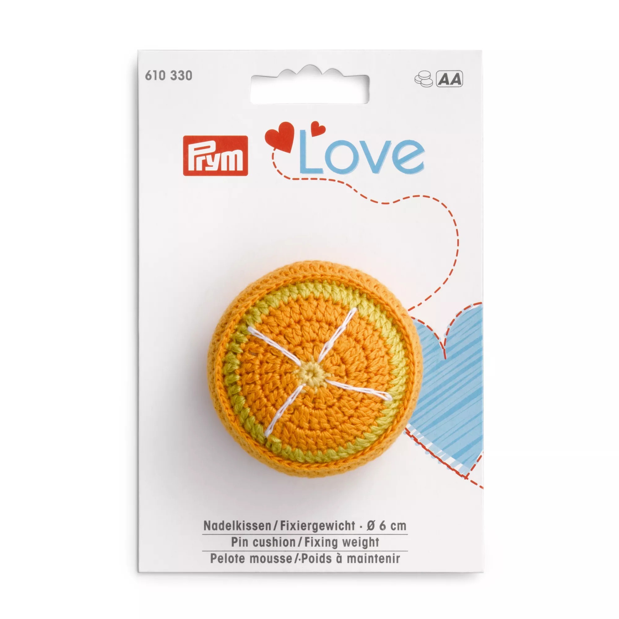 Pin cushion/Fixing weight, Prym Love, orange