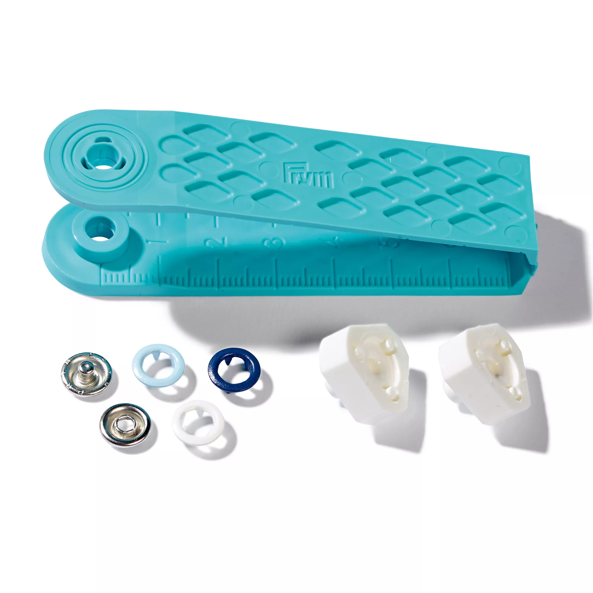 Druckknöpfe Jersey, Prym Love, 8mm, blau/hellblau/weiß