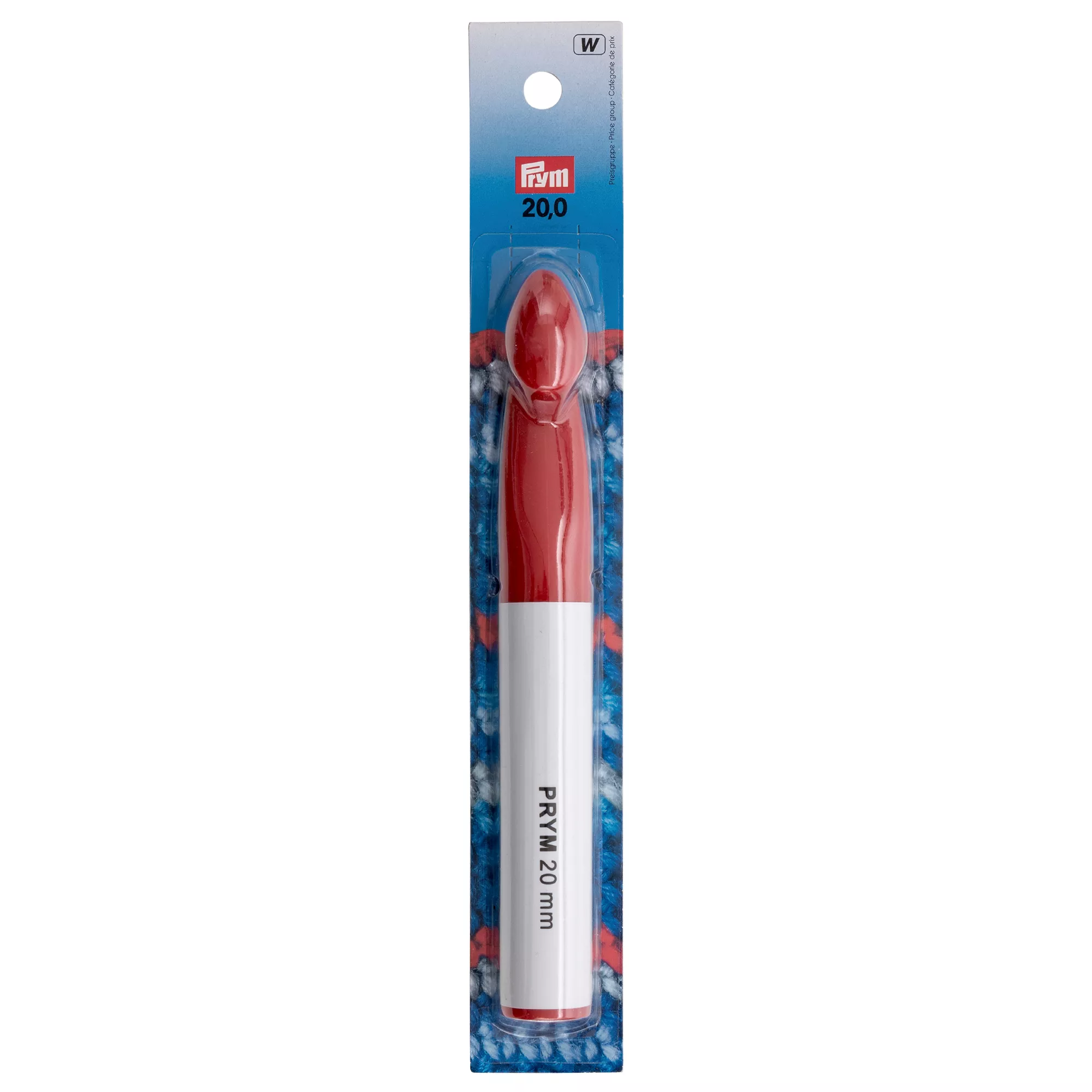 Wool crochet hook without handle 17cm, 20.00mm, multicoloured