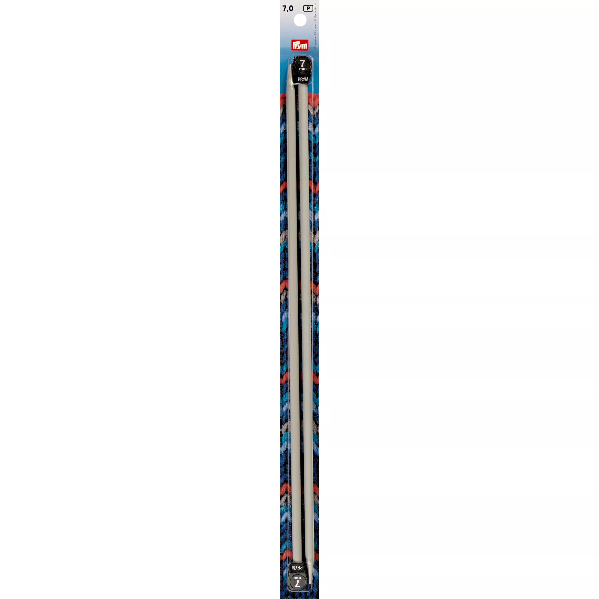 Ferri maglia con pomoli, alluminio, 40cm, 7,00mm, grigio