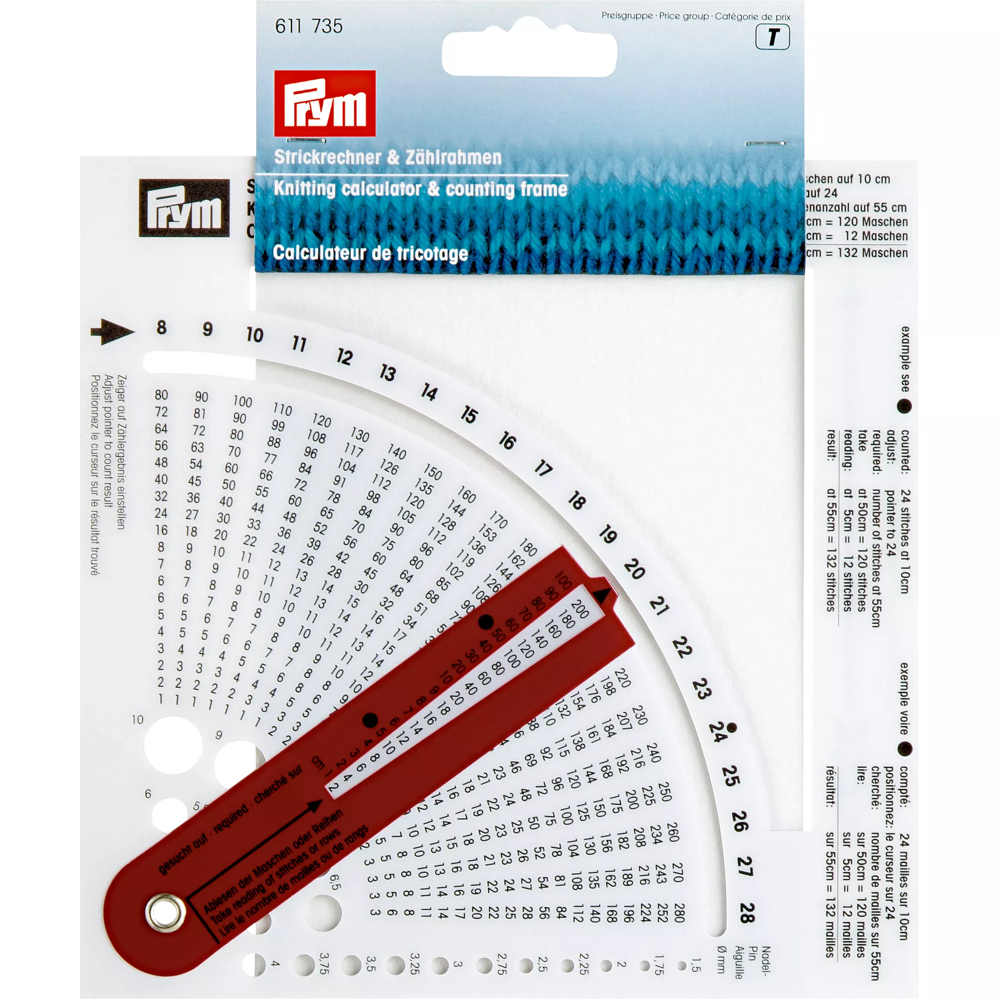 Knitting calculator and counting frame