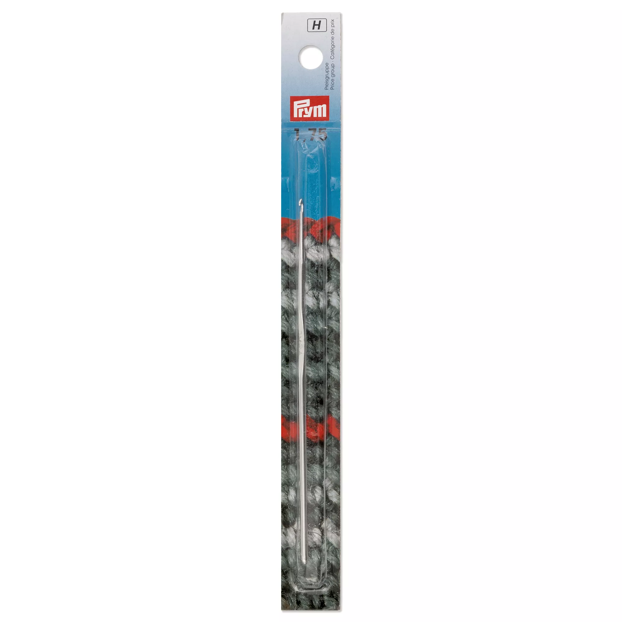 Crochet hook without handle, 1.75mm, silver-coloured