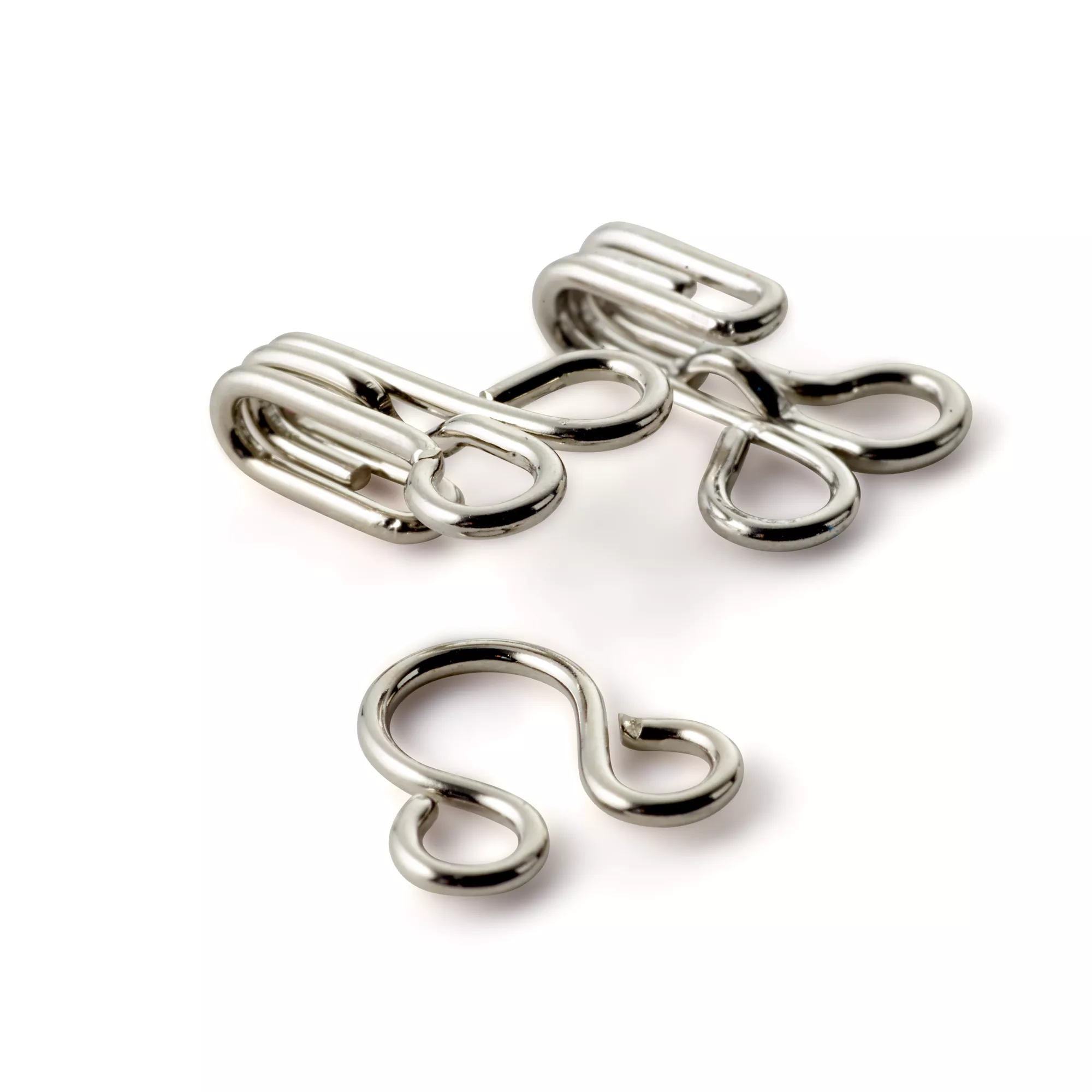 Spring hooks and eyes, size 2, black, box