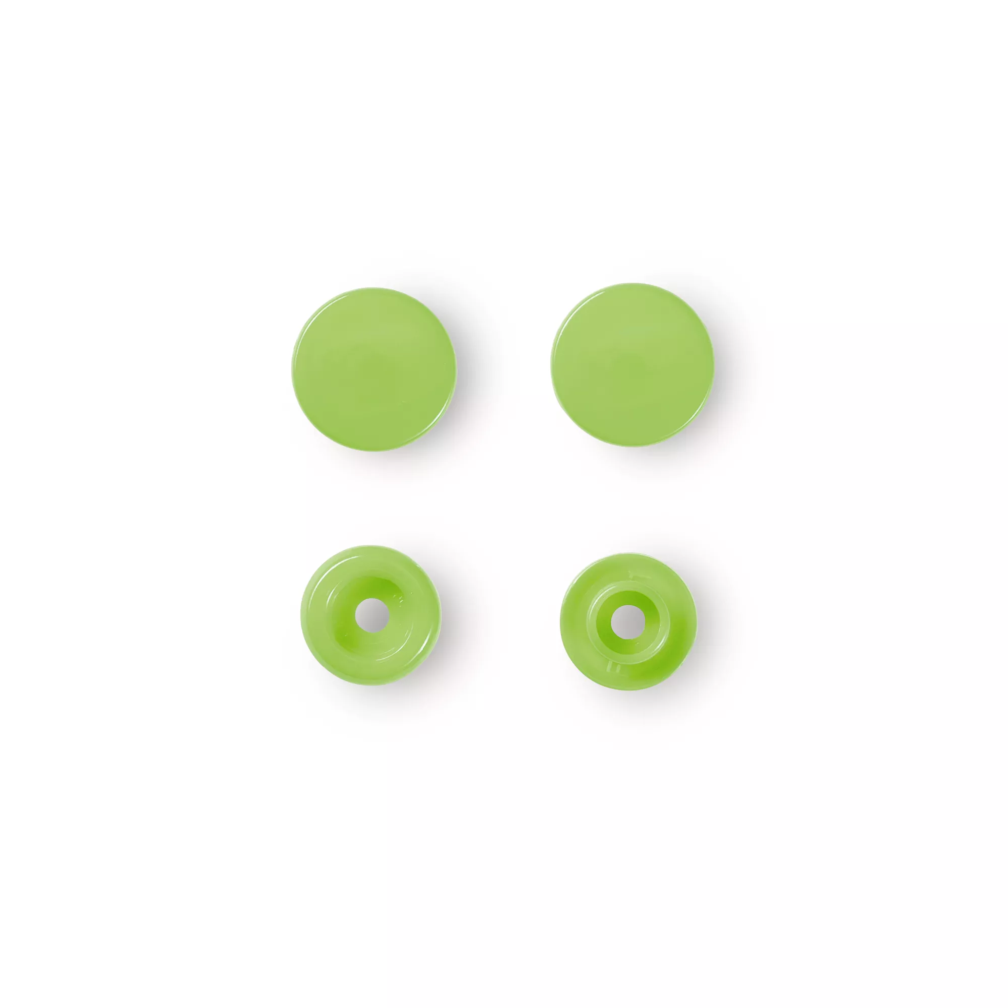 Non-sew press fasteners, Colour Snaps, round, 12.4mm, apple