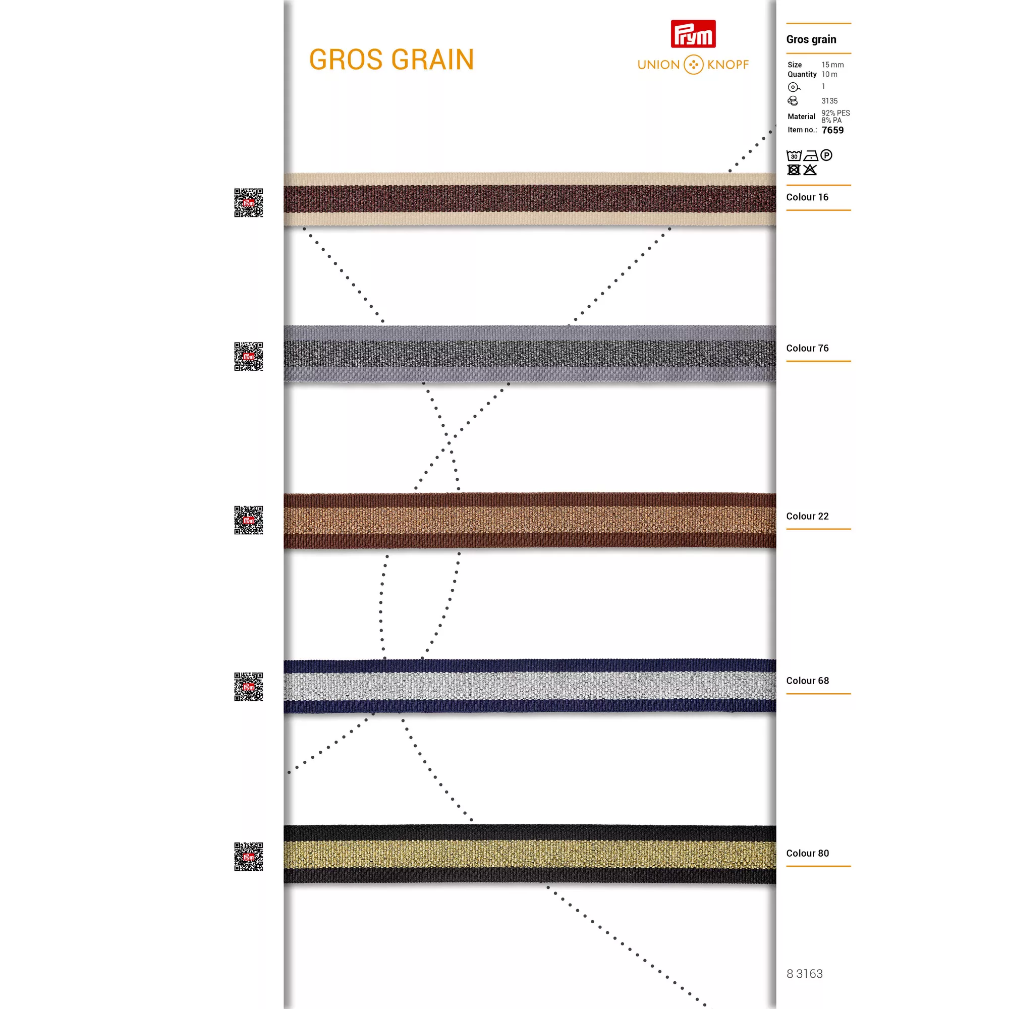 Nastro grosgrain, 15mm, beige