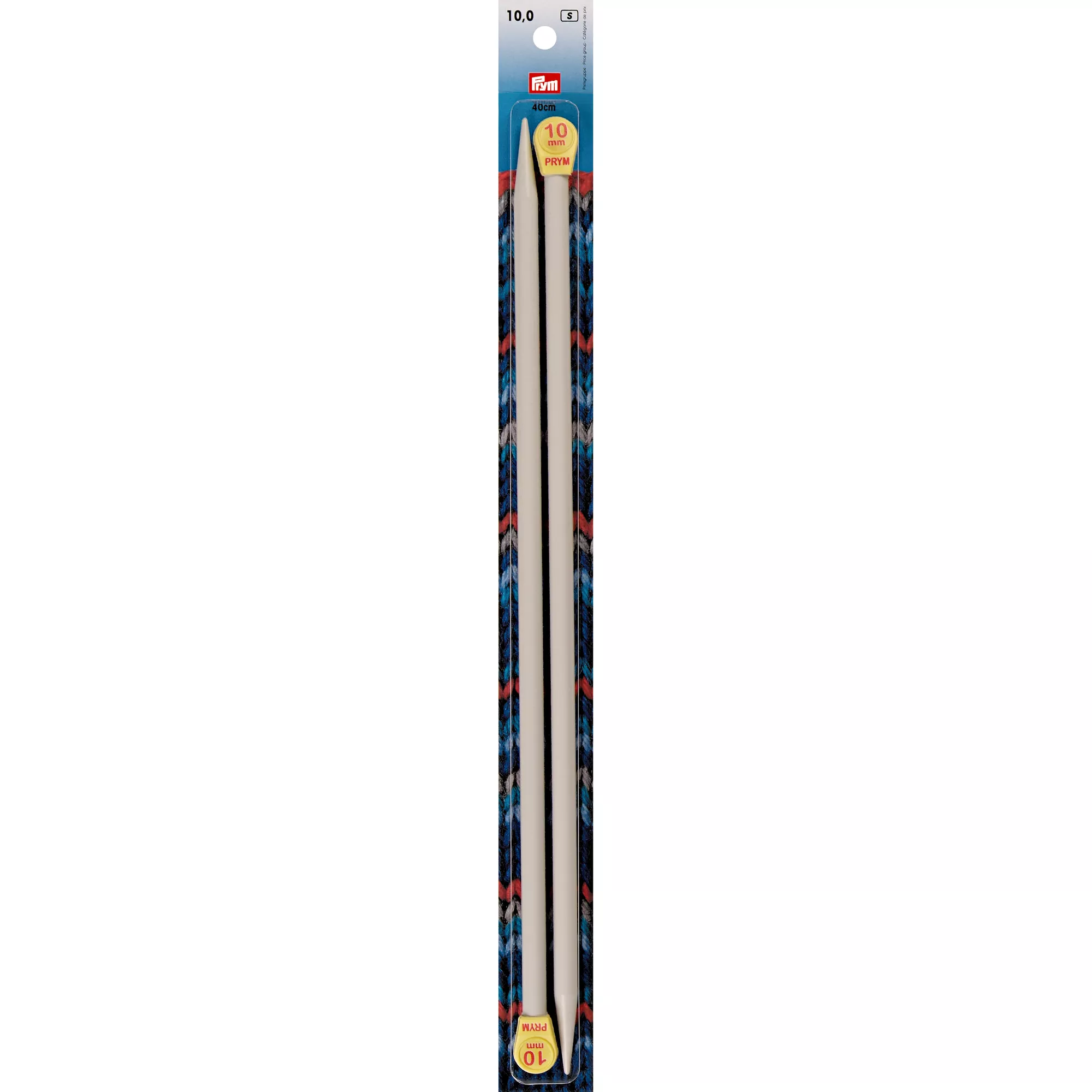 Single-pointed knitting needles, plastic, 40cm, 10.00mm, grey