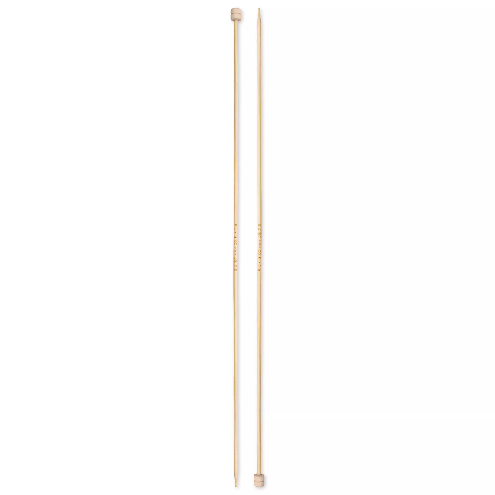 Single-pointed knitting needles Prym 1530, bamboo, 33cm, 3.00mm