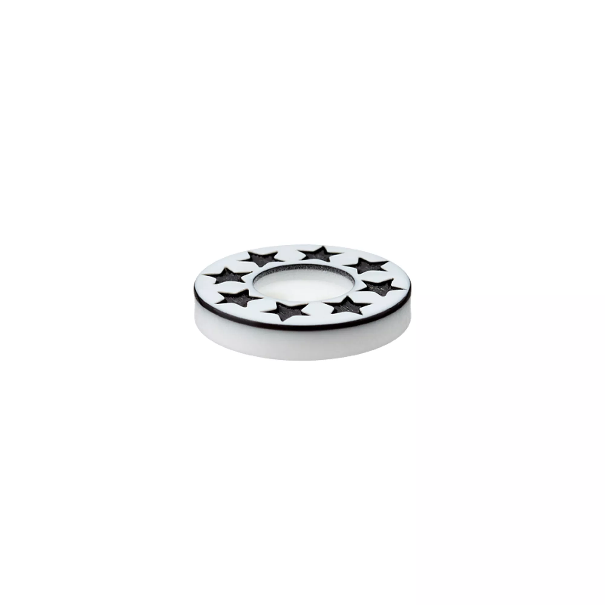 Bottone in poliestere 2 fori, Stelle, 12mm, bianco