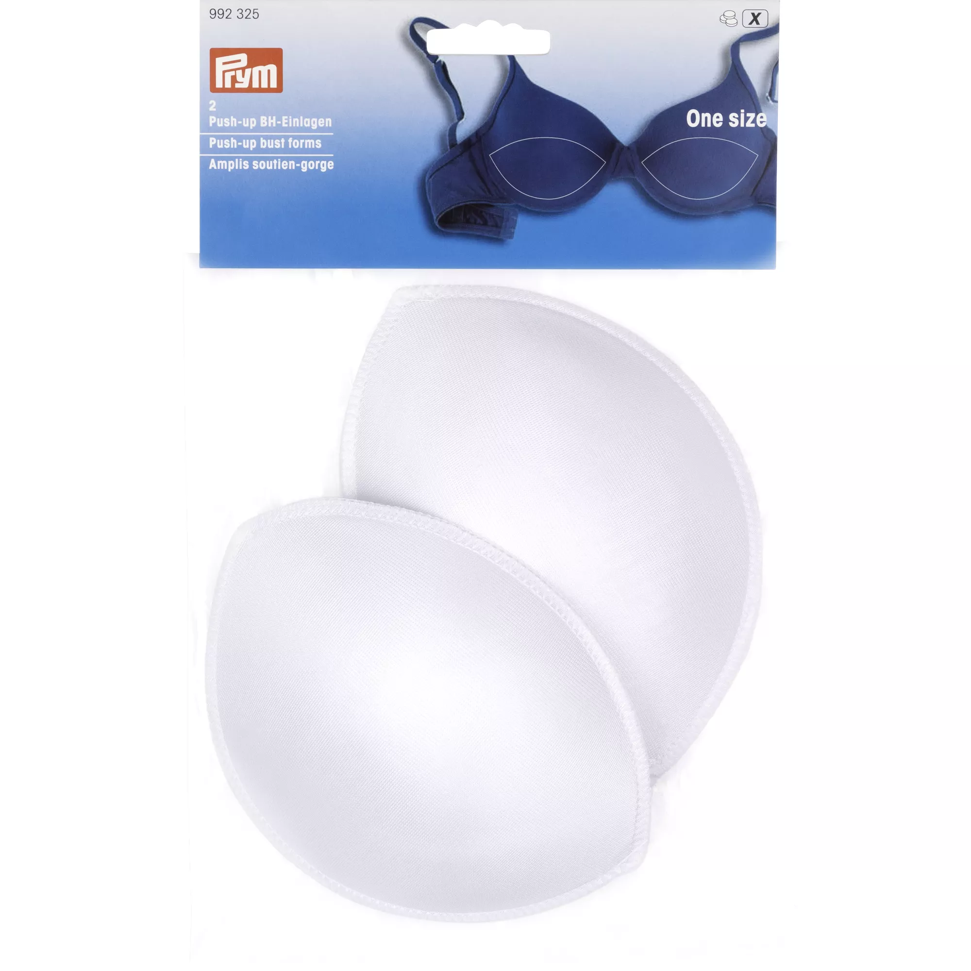 Push-up bra pads, one size, white