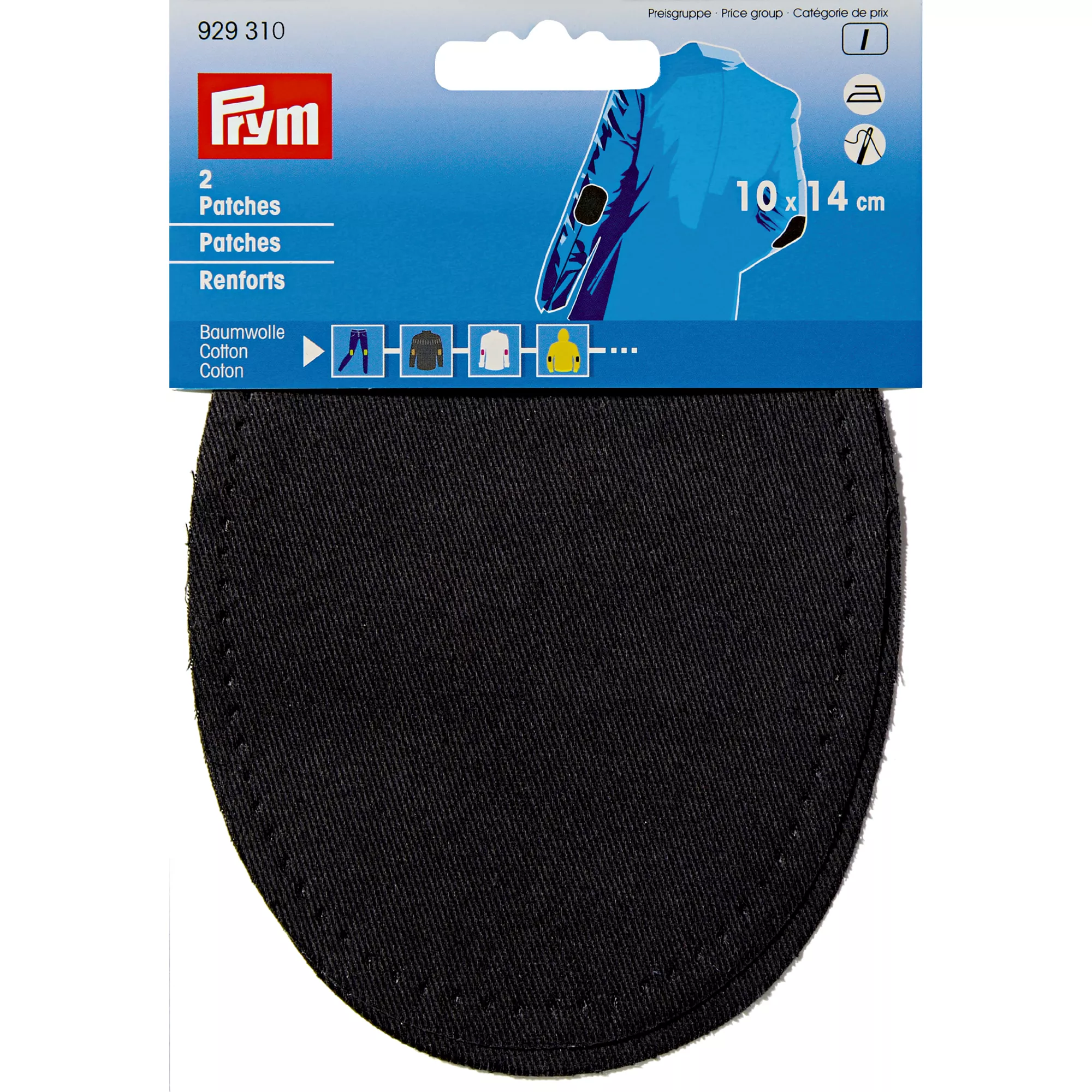 Patches iron-on, 10 x 14cm, black