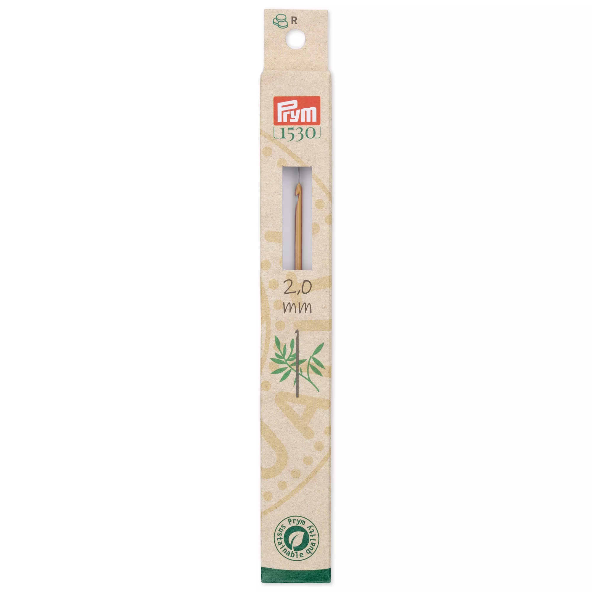 Ganchillo para lana Bambú, Prym 1530, 15cm, 2,00mm
