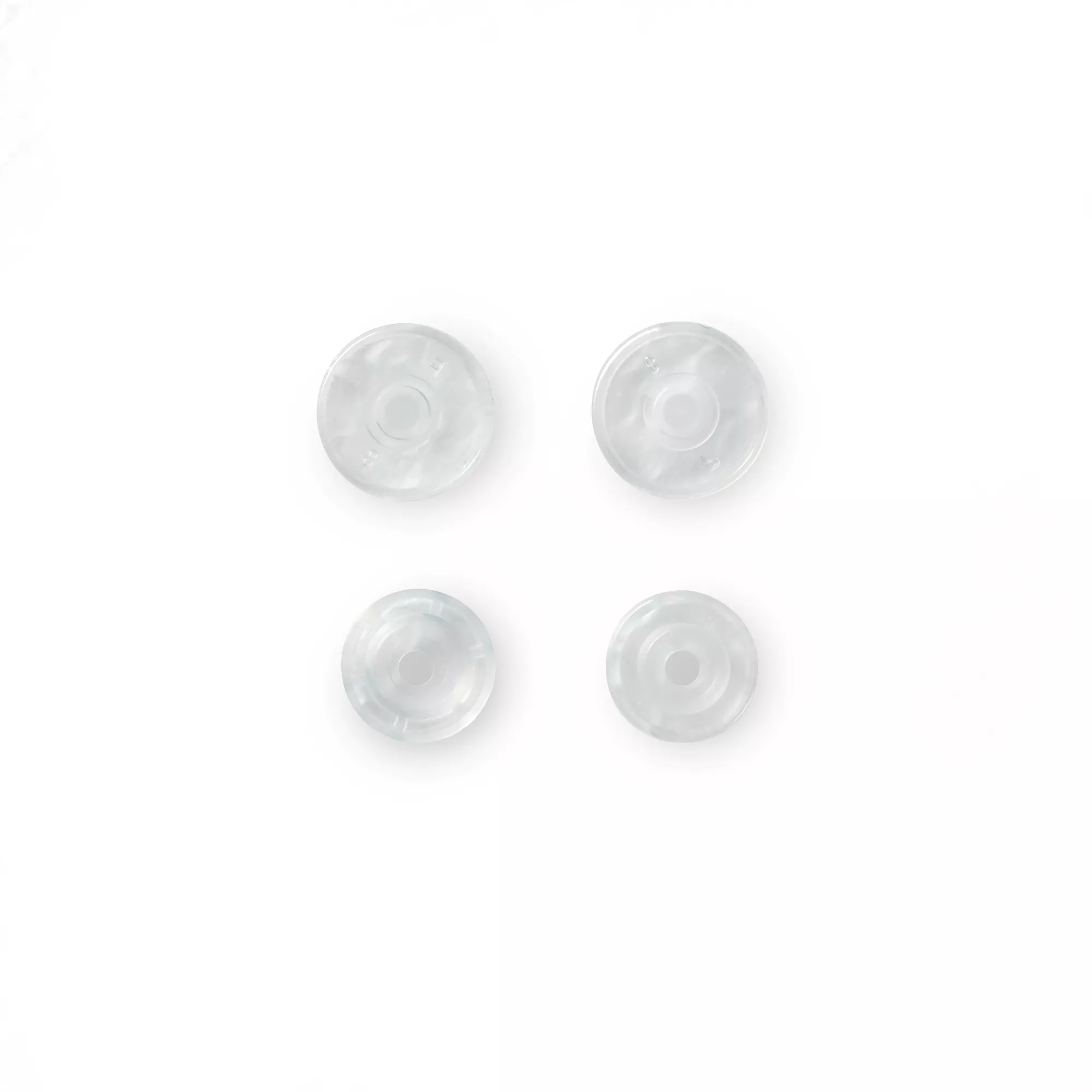 Non-sew press fasteners, Colour Snaps, round, 12.4mm, transparent matt