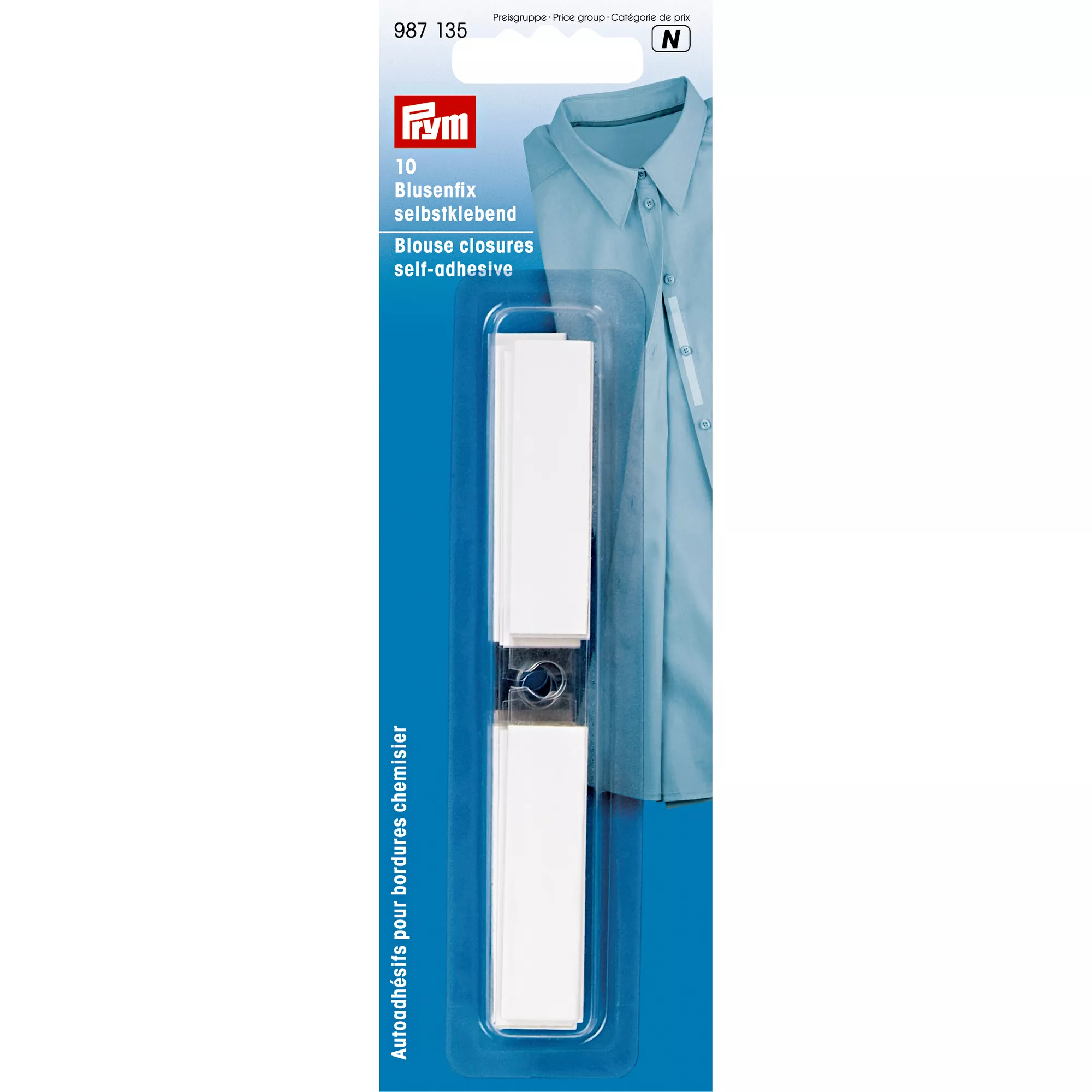 Blouse closures self-adhesive