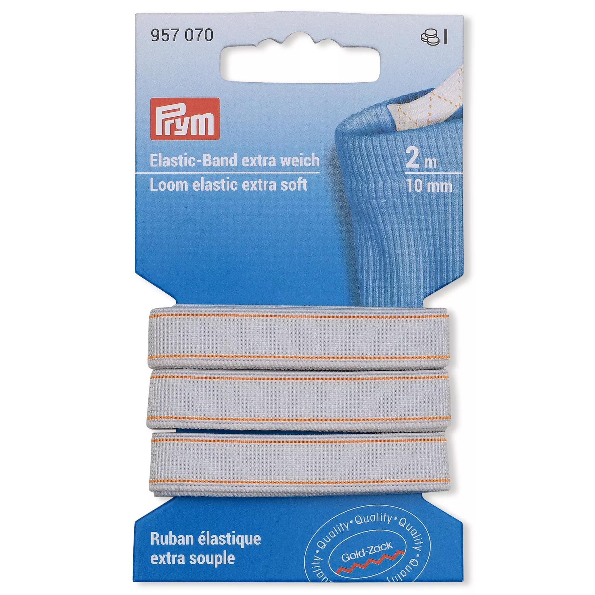 Nastro elastico extra soffice, 10mm, bianco, 2m