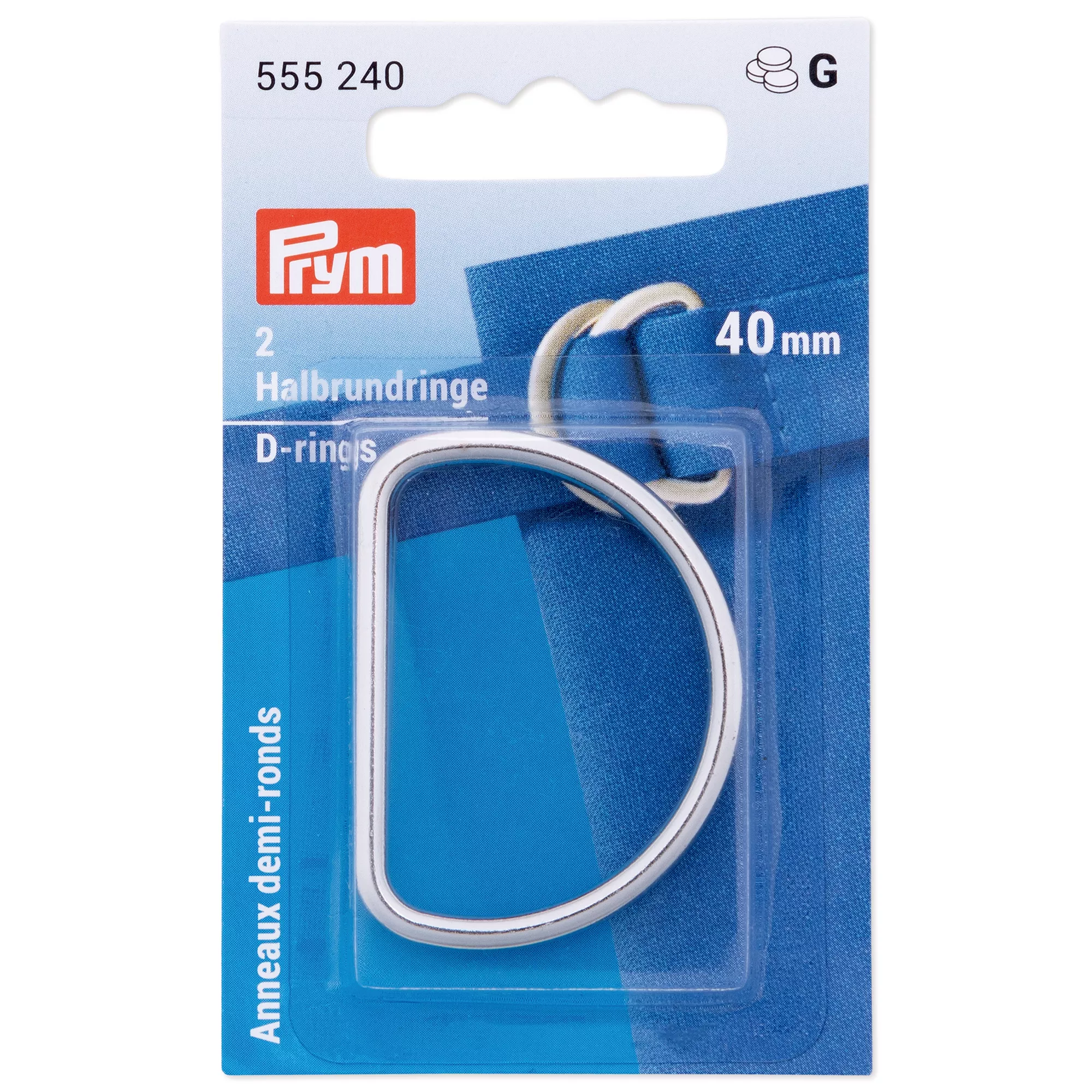 D-rings, 40mm, silver-coloured