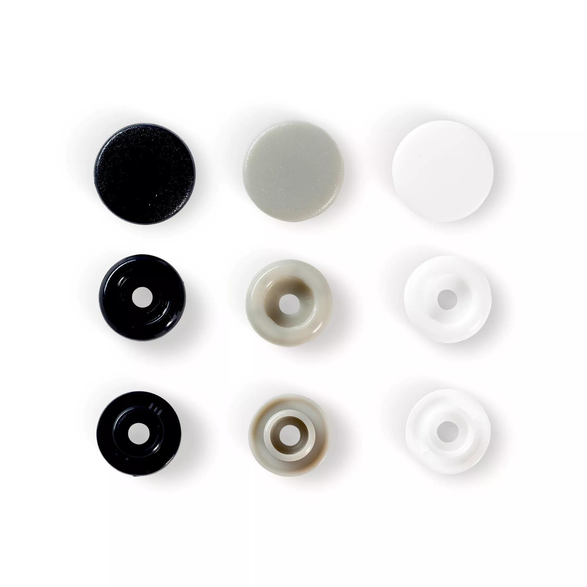 Color snap fastener, Prym Love, 12.4 mm, navy blue/grey/white