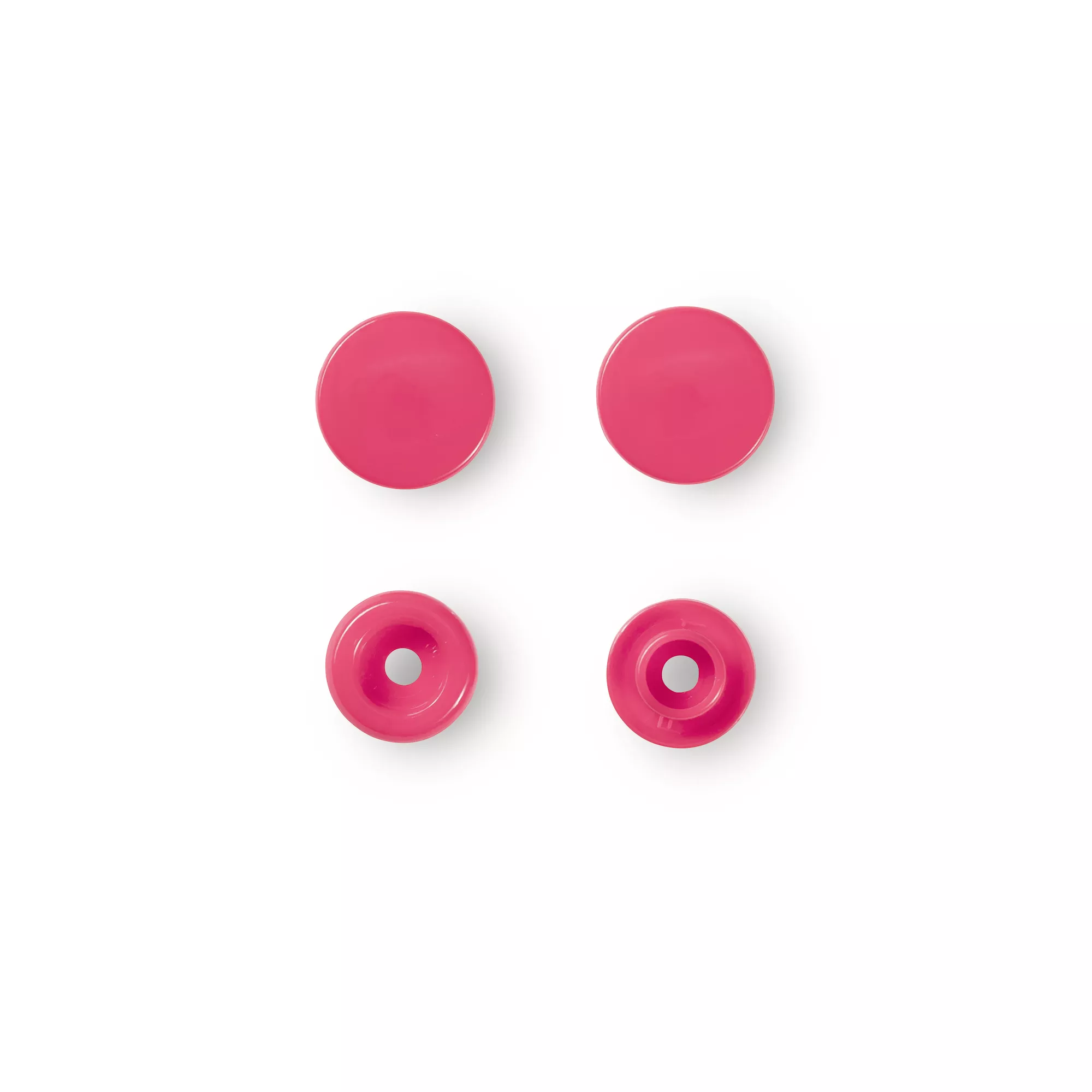Non-sew press fasteners, Colour Snaps, round, 12.4mm, raspberry
