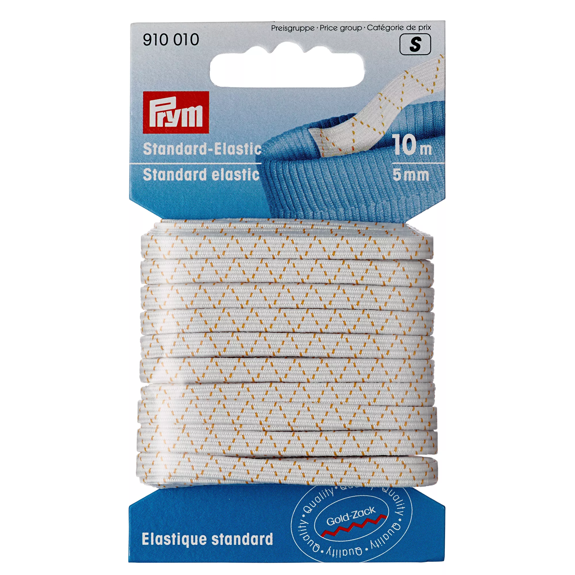 Standard elastic, 5mm, white, 10m