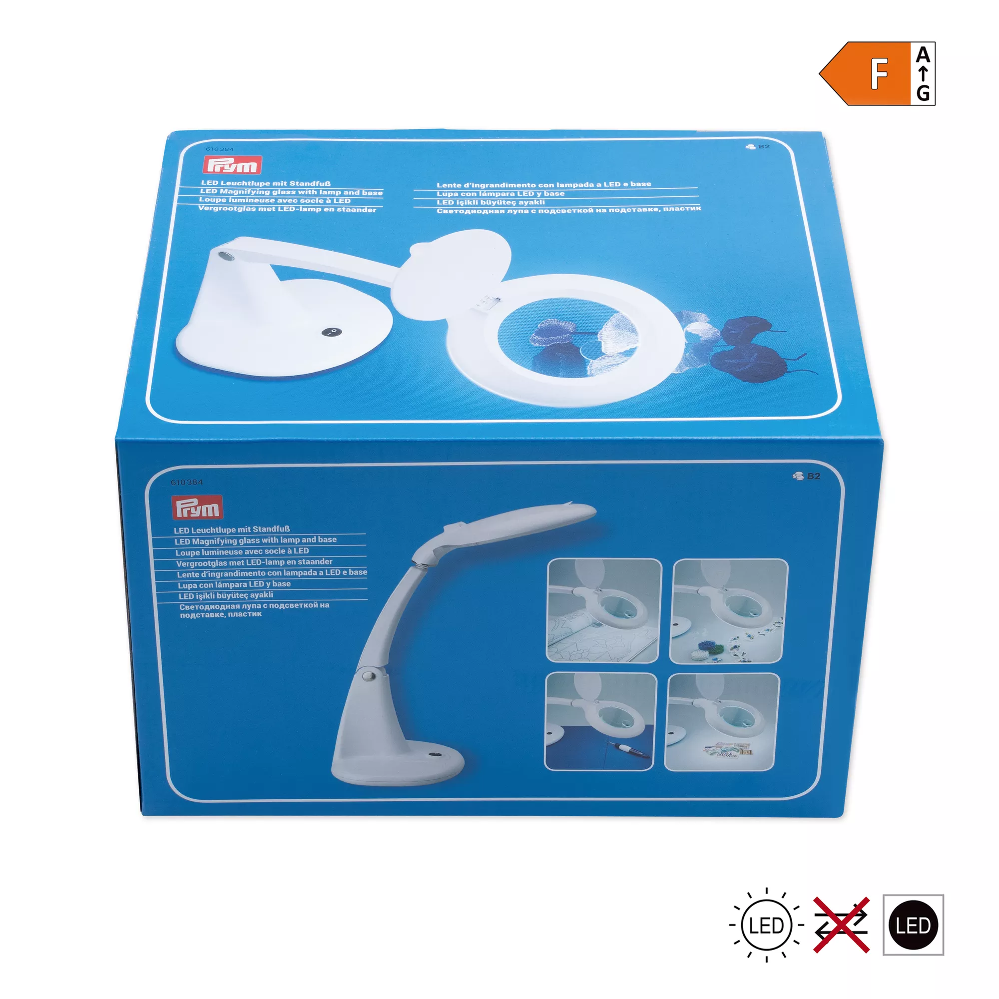 Lente d’ingrandimento con lampada a LED e base
