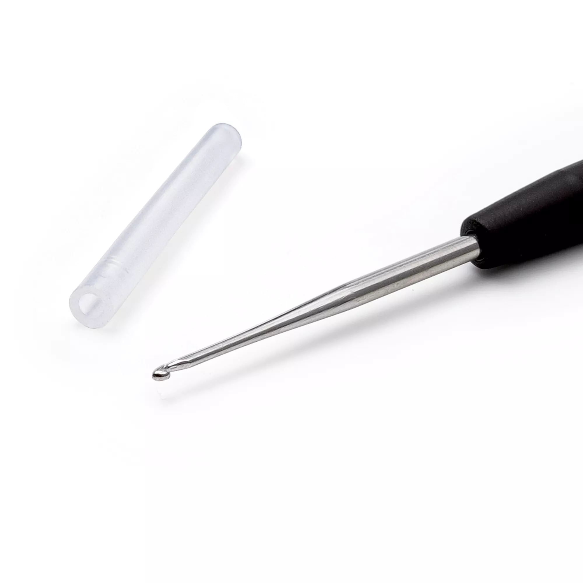 Crochet hook, Record, soft-grip, 1.25mm, silver-coloured