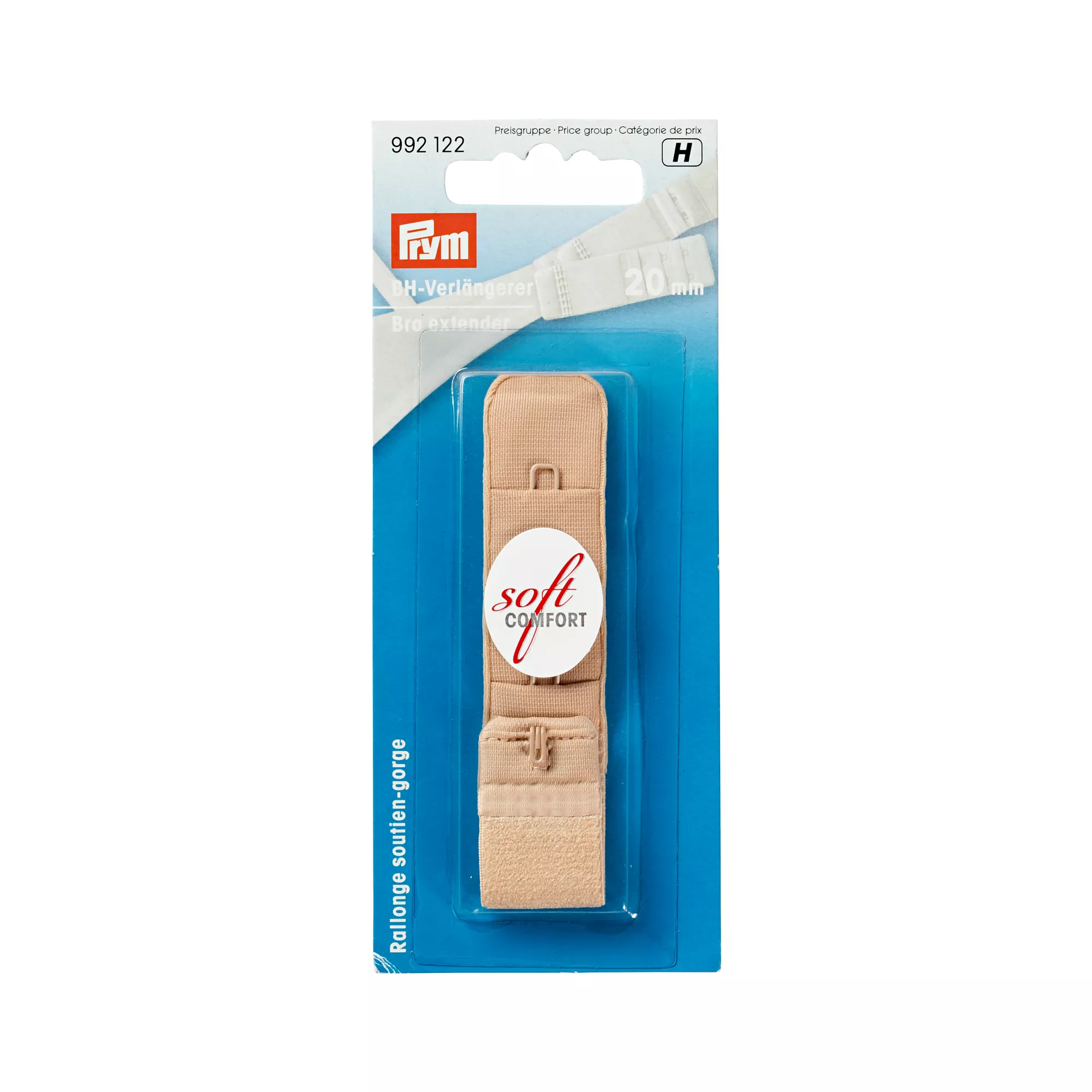 Bra extender, 3x1 hook, 20mm, skin-colour