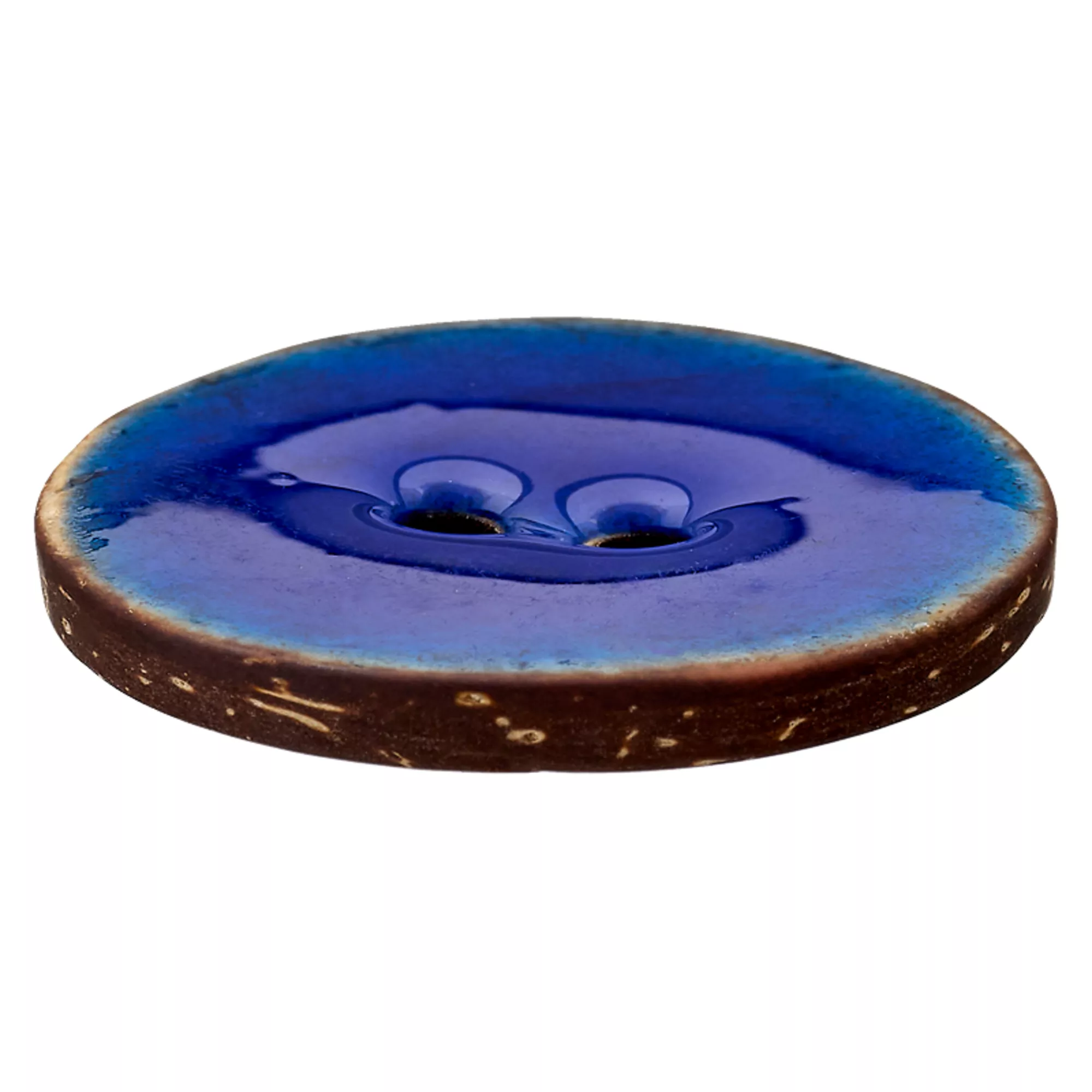 Bottone in cocco 2 fori, 30mm, blu navy