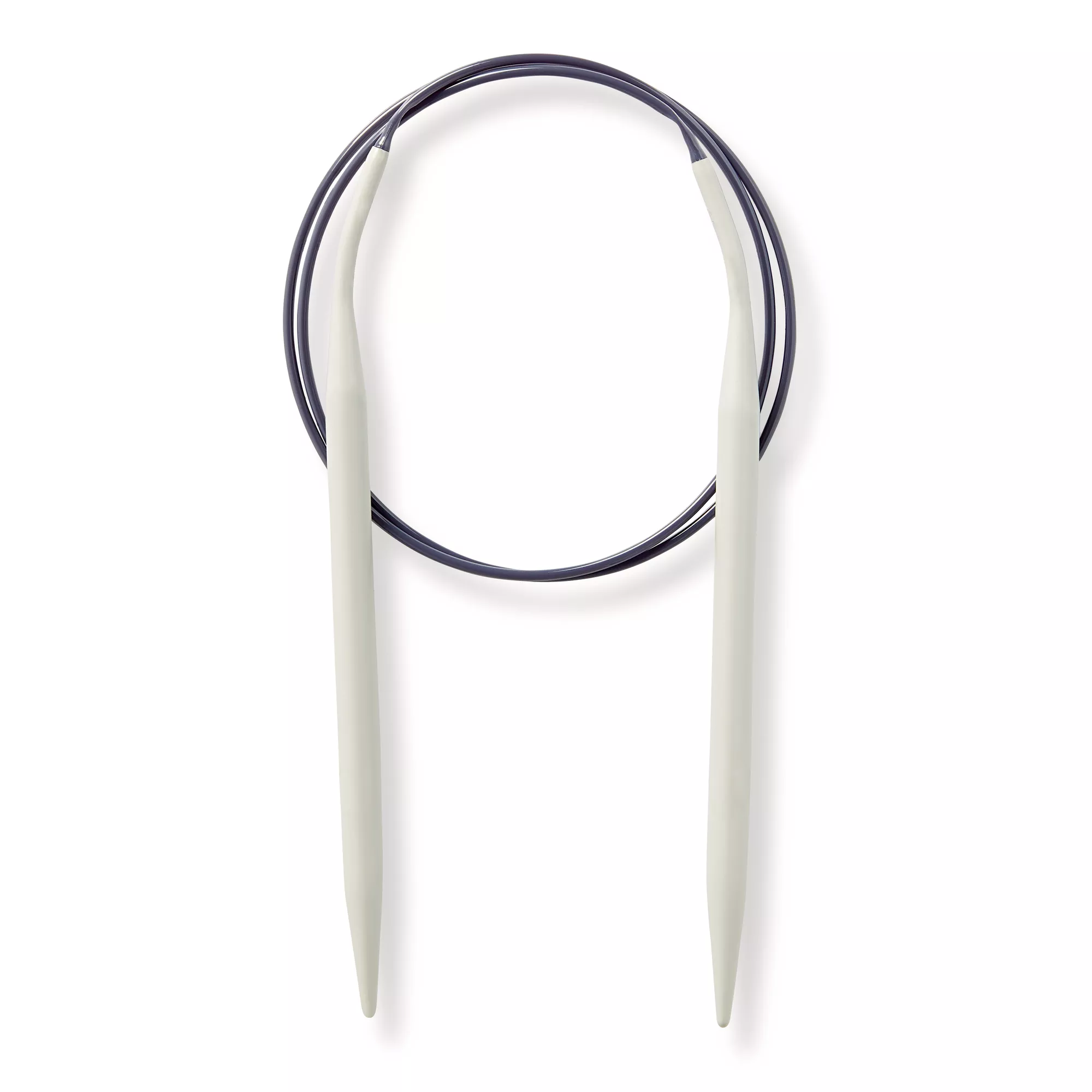 Circular knitting needles, aluminium, 80cm, 6.50mm, grey