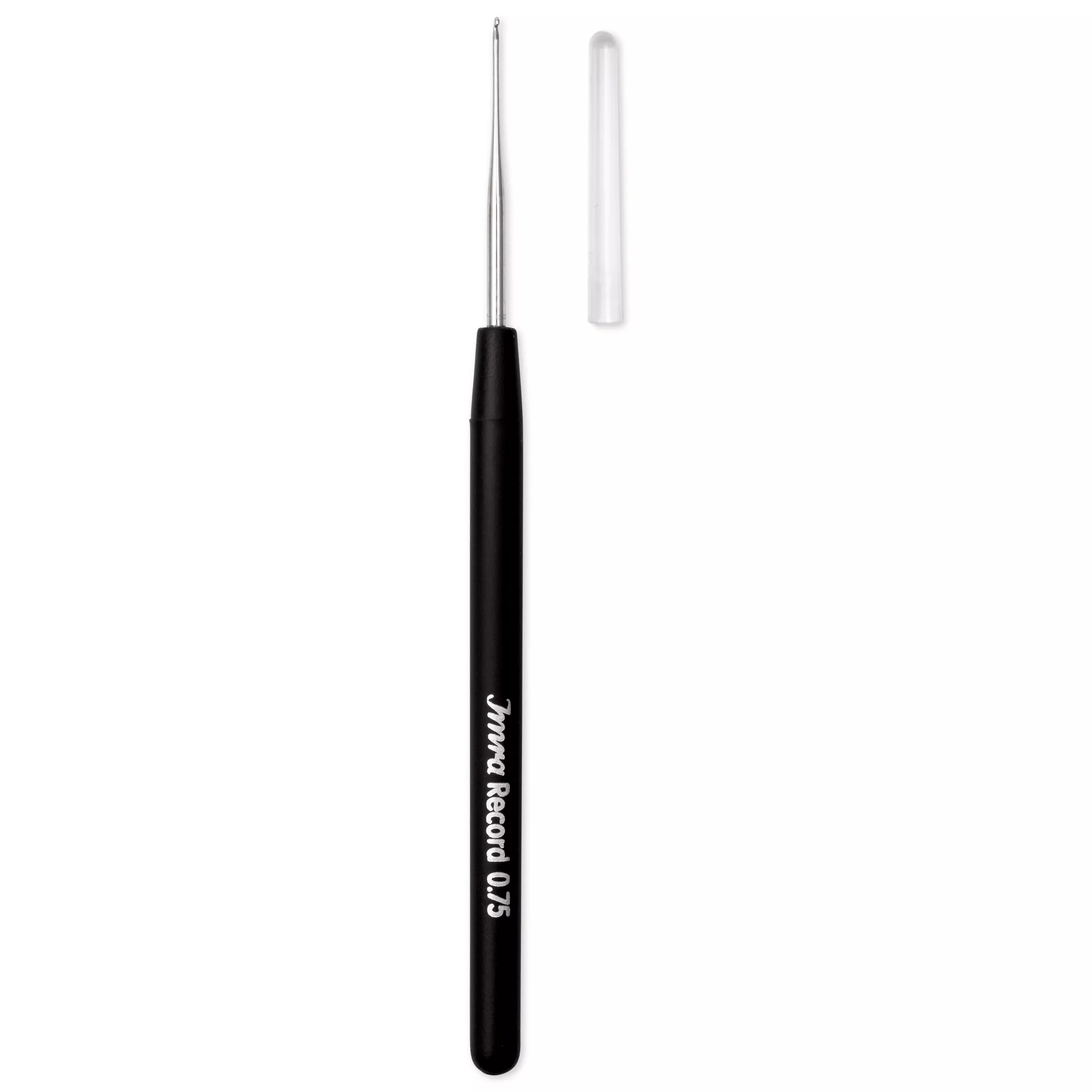 Crochet hook, Record, soft-grip,0.75mm, silver-coloured