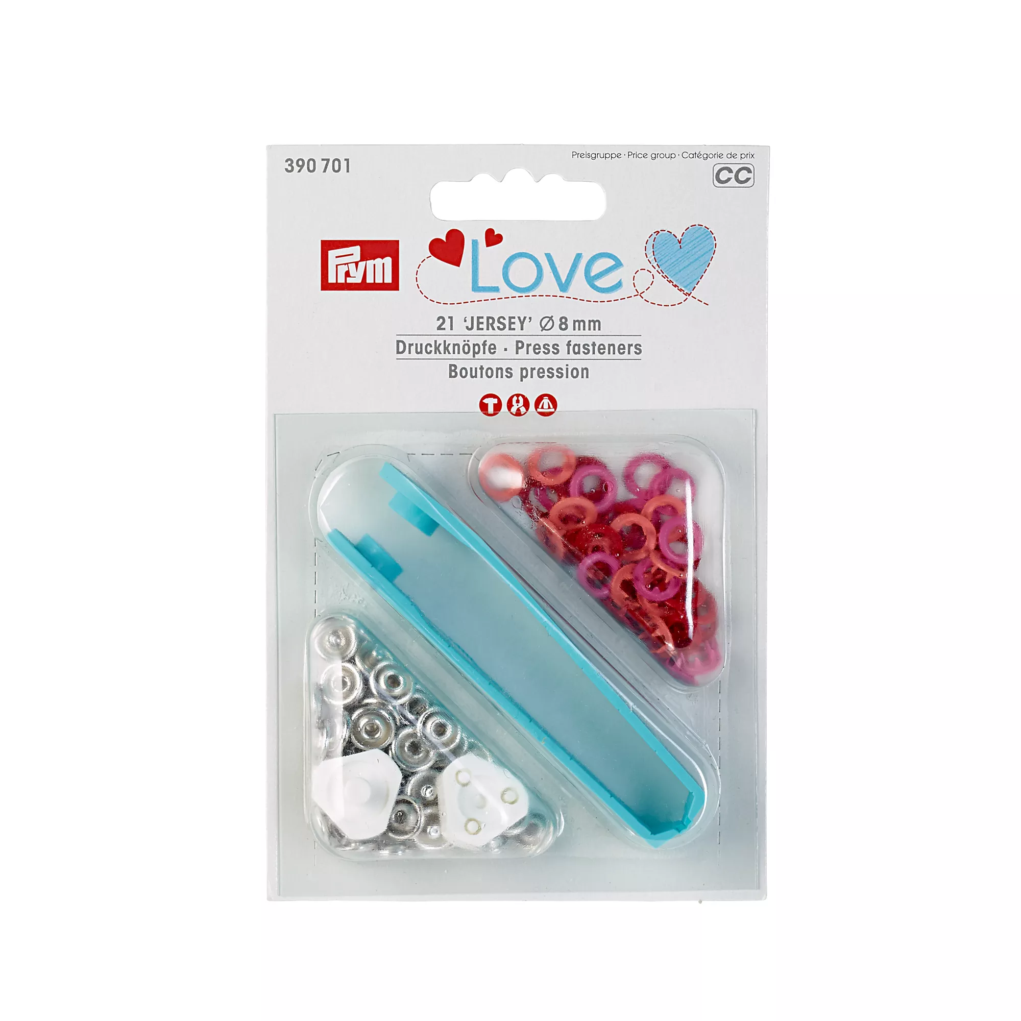 Druckknöpfe Jersey, Prym Love, 8mm, rot