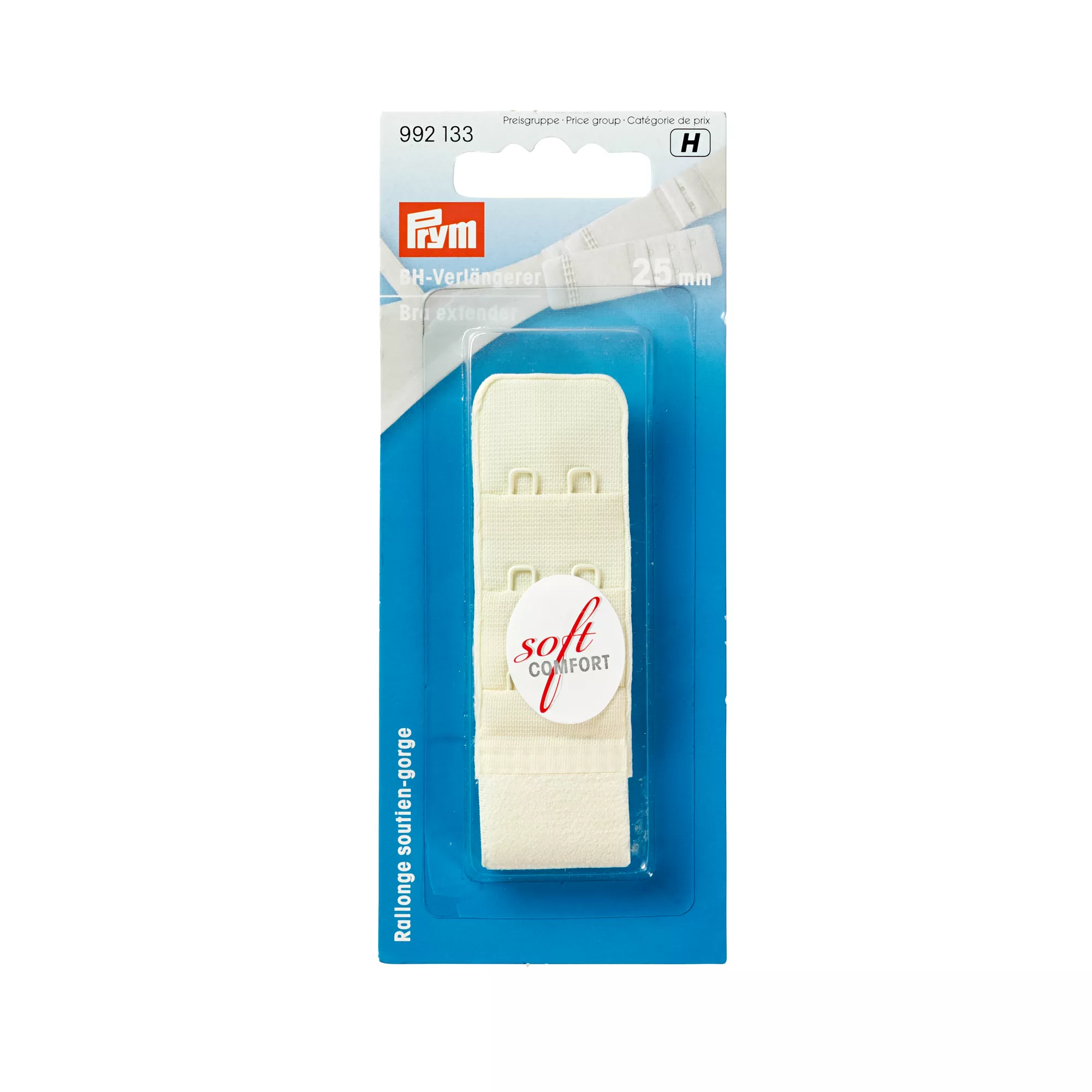 Bra extender, 3x2 hook, 25mm, champagne