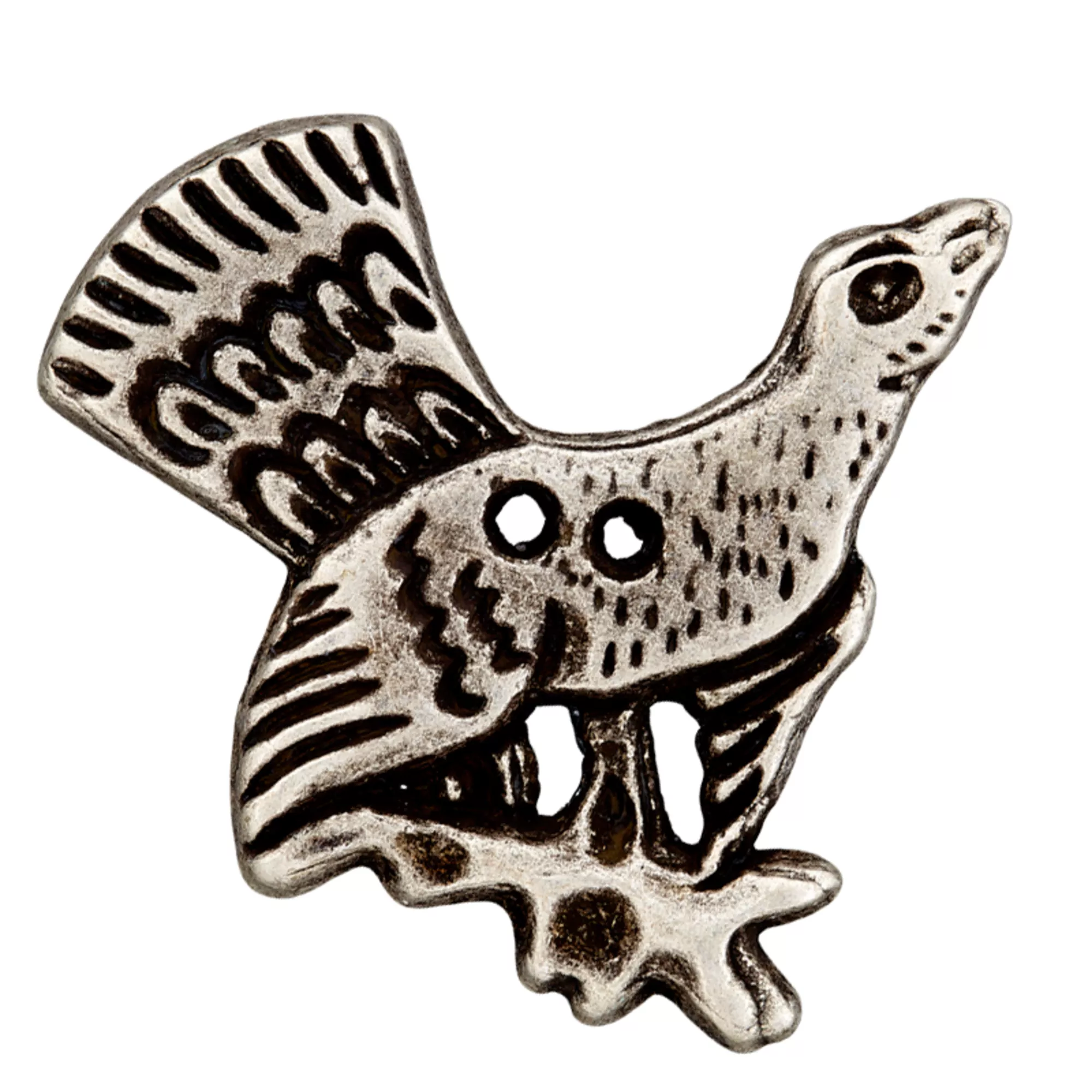 Bouton Faisan Métal Sur Pied