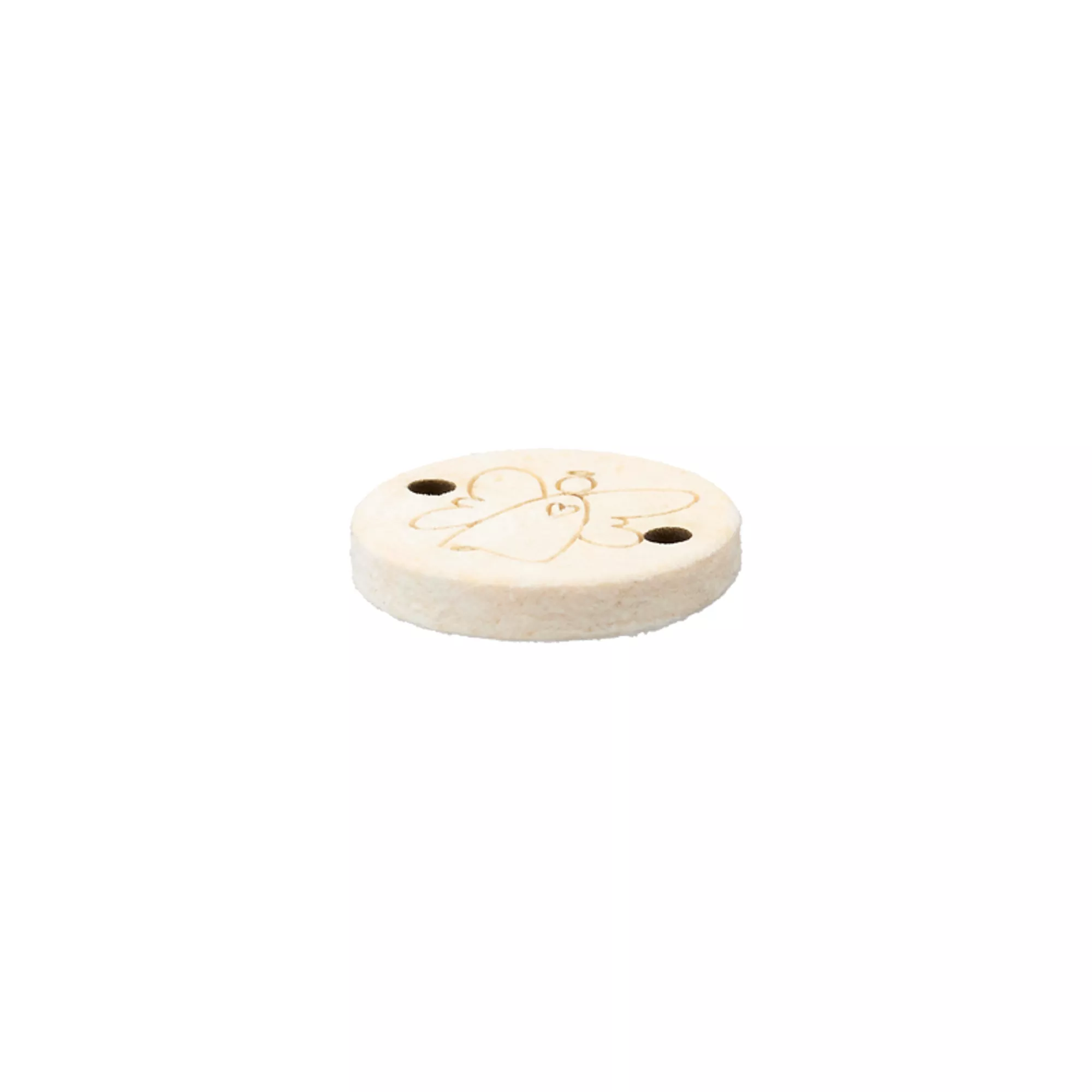 Elemento decorativo, reciclada, Ángel con Corazón, 15mm, crema