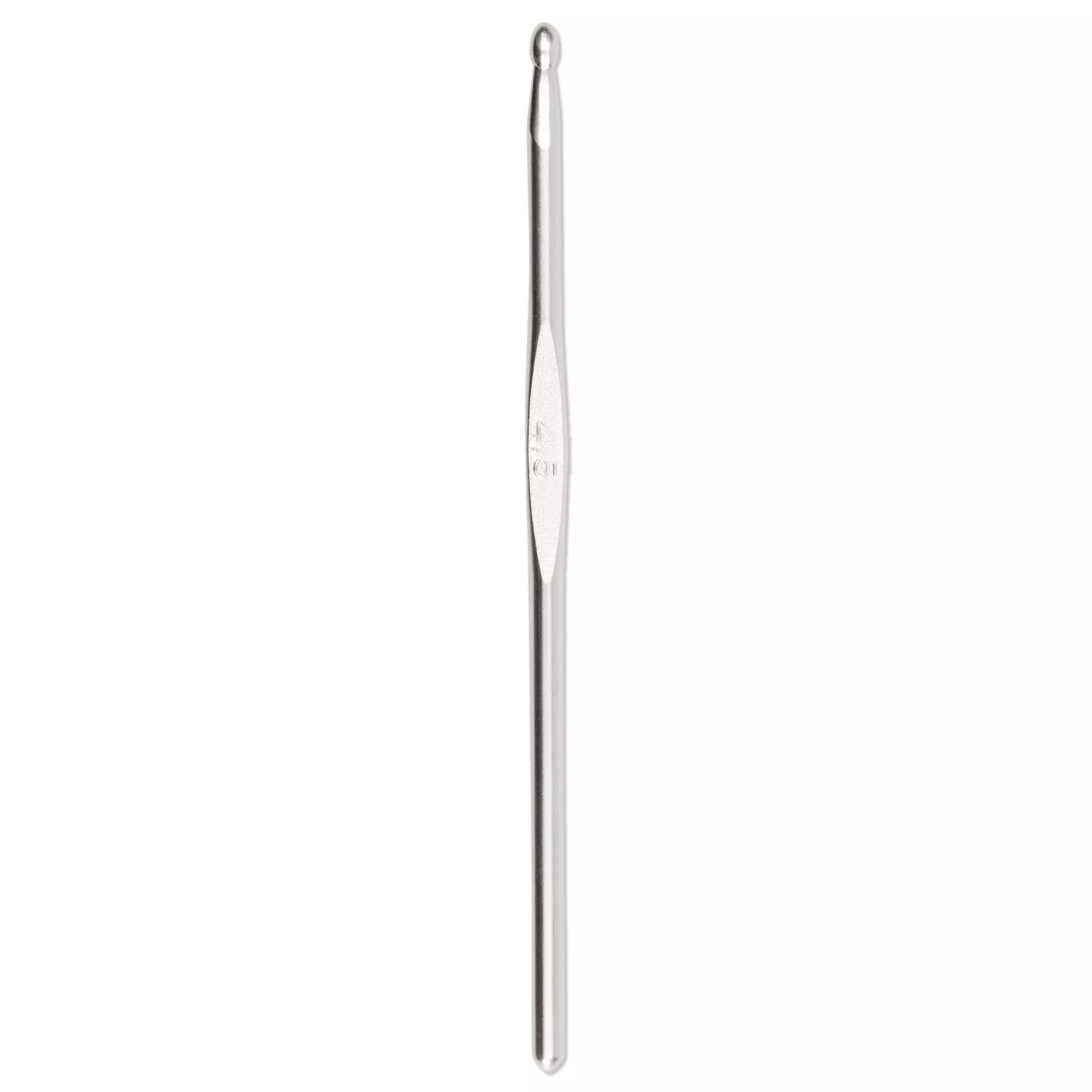 Ganchillo para lana sin mango, 14cm, 4,50mm, plateado