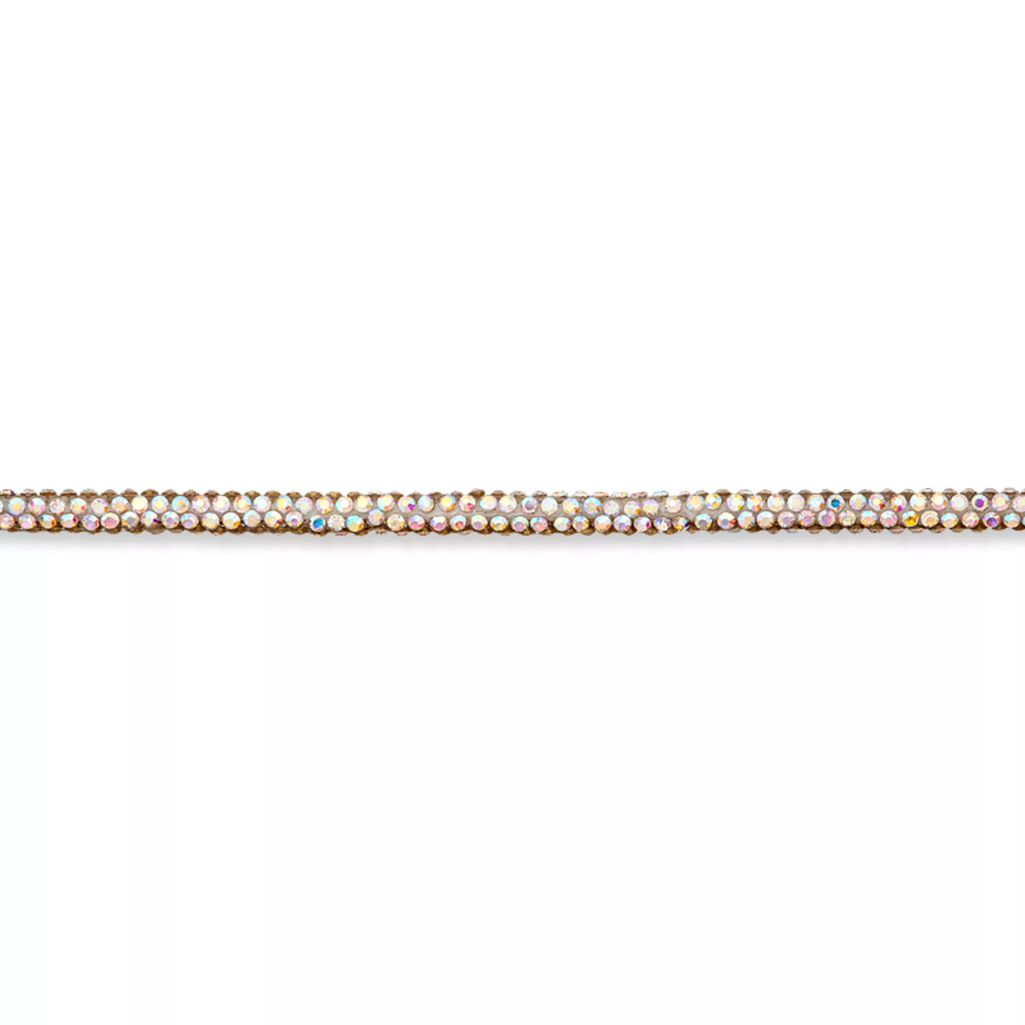 Rhinestone cord, 5mm, silver