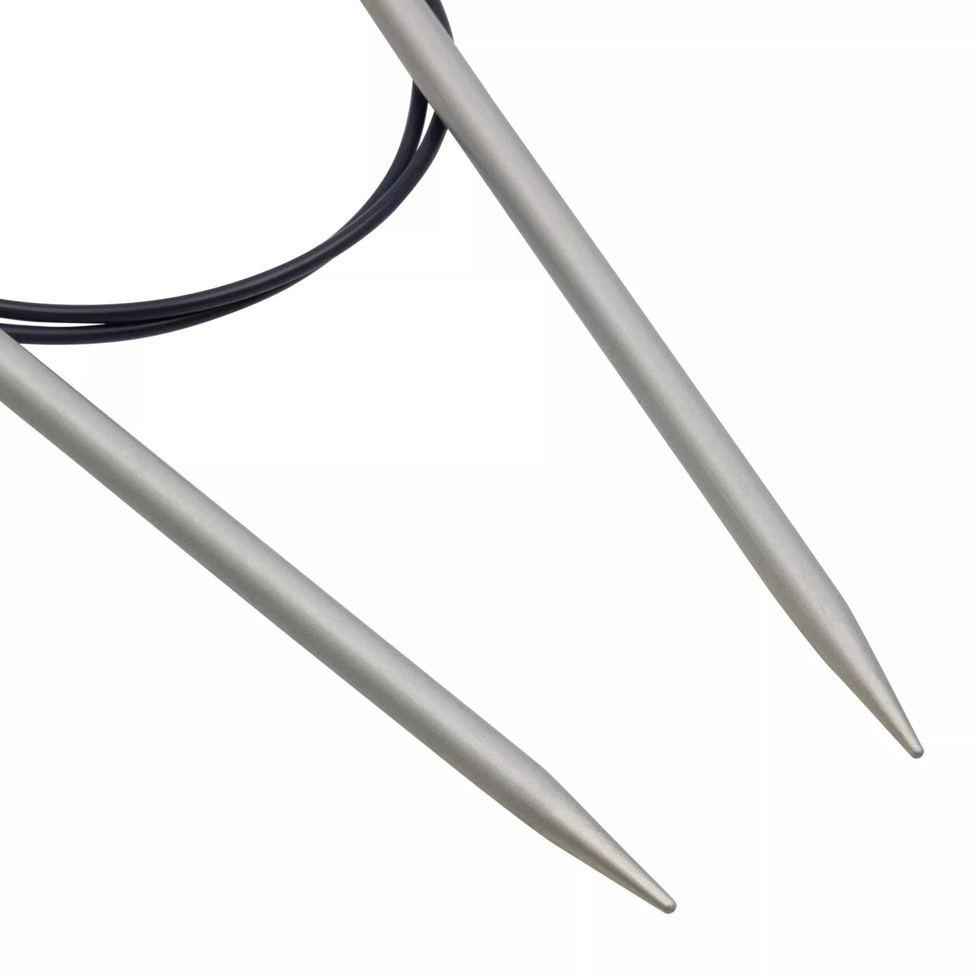 Circular knitting needles, aluminium, 80cm, 5.00mm, grey