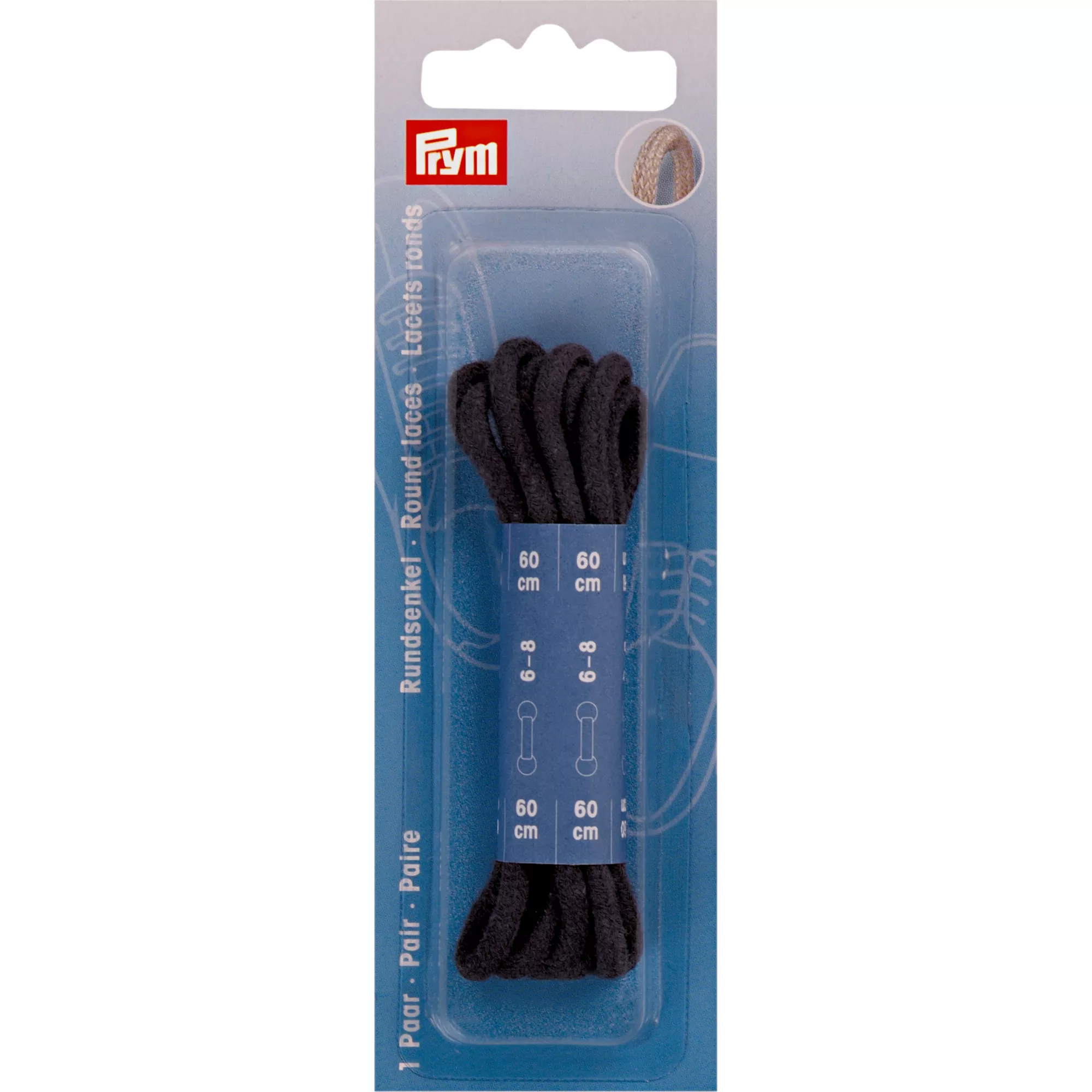 Round laces 3mm x 60cm, navy blue