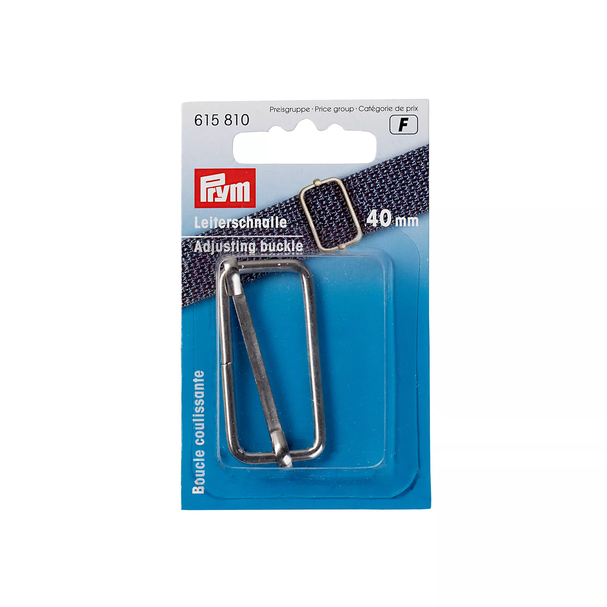 Adjusting buckle, 40mm, silver-coloured