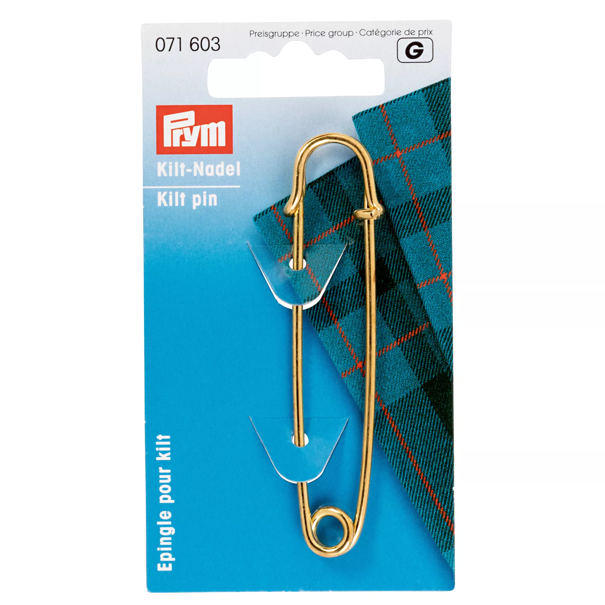 Kilt pin, 76mm, gold-coloured